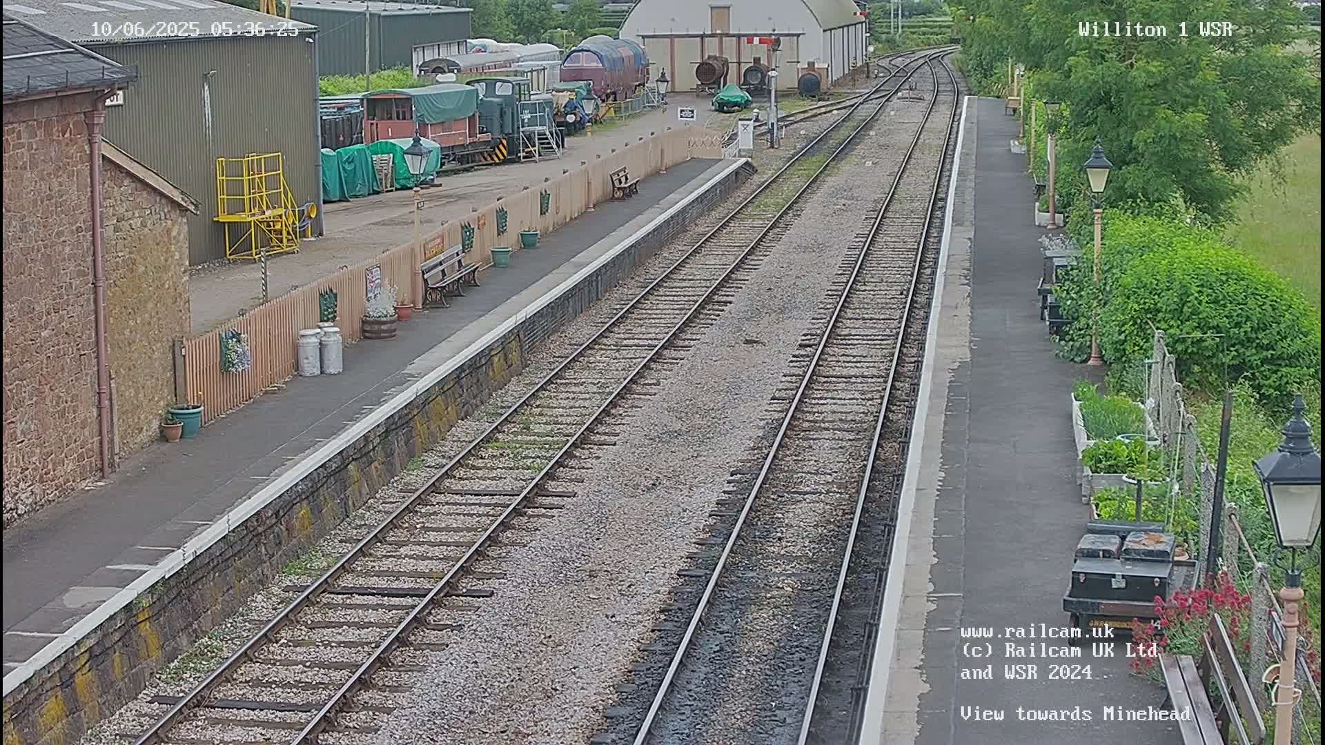 West Somerset Railway Williton Station North Platform View Live Cam  - Somerset, South West, England, United Kingdom