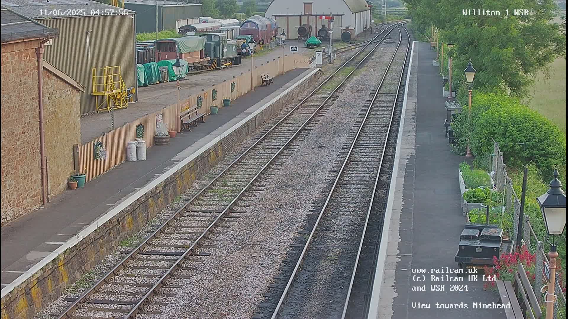 West Somerset Railway Williton Station North Platform View Live Cam  - Somerset, South West, England, United Kingdom