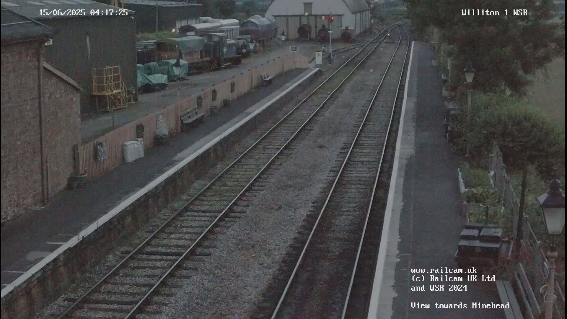 West Somerset Railway Williton Station North Platform View Live Cam  - Somerset, South West, England, United Kingdom