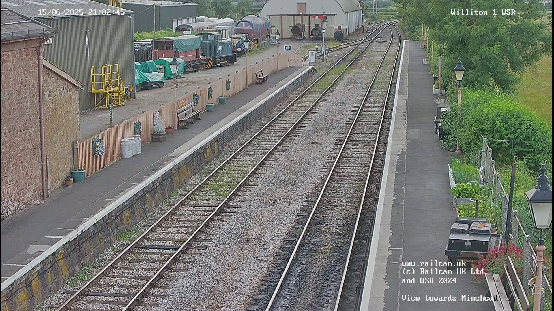 West Somerset Railway Williton Station North Platform View Live Cam  - Somerset, South West, England, United Kingdom