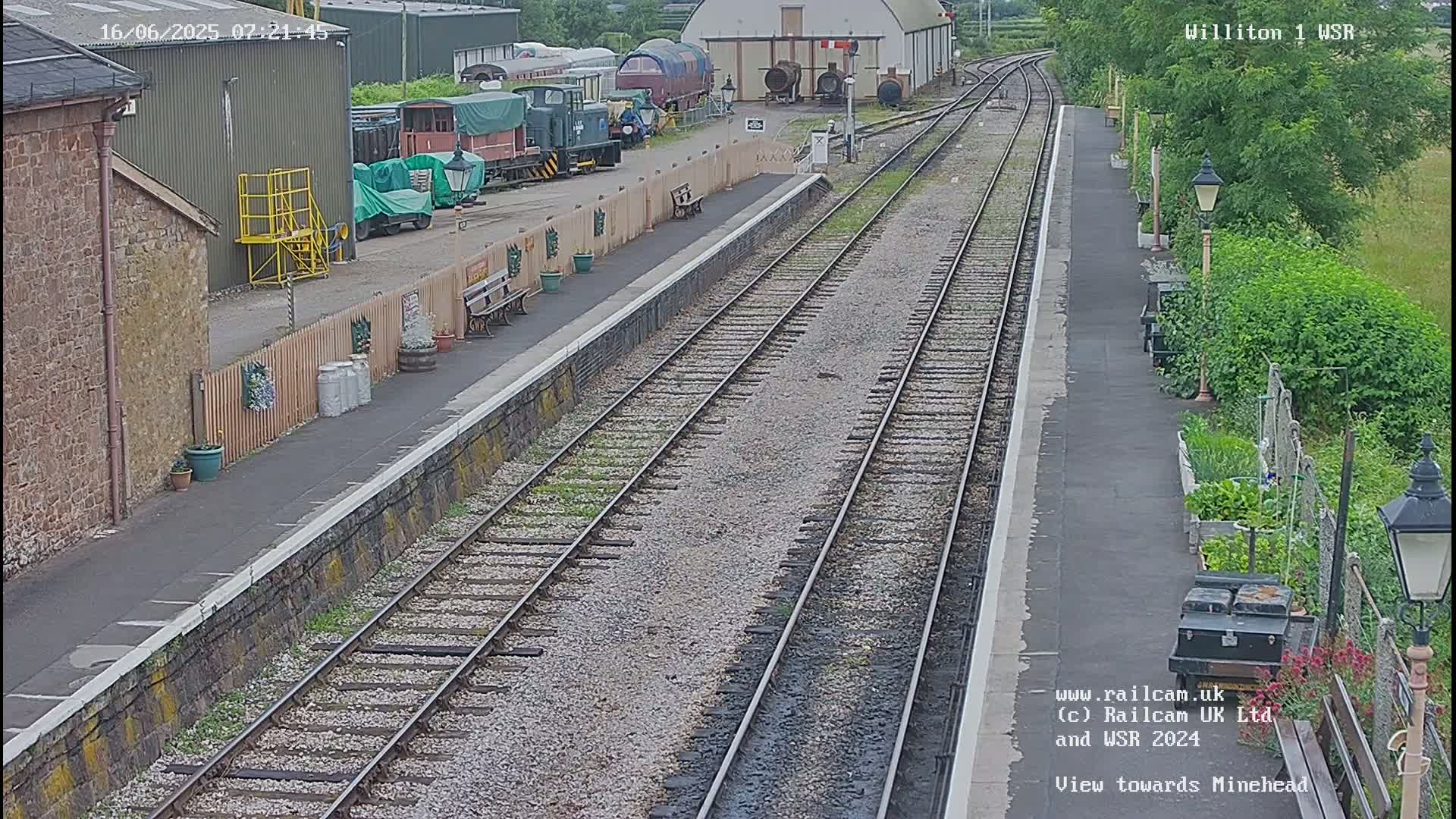 West Somerset Railway Williton Station North Platform View Live Cam  - Somerset, South West, England, United Kingdom