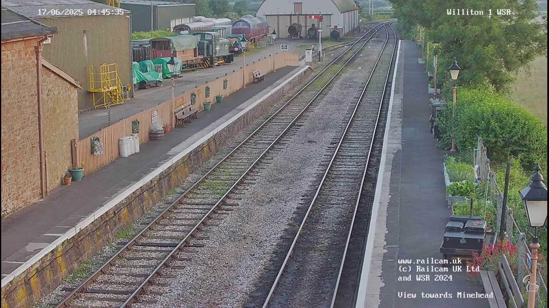 West Somerset Railway Williton Station North Platform View Live Cam  - Somerset, South West, England, United Kingdom