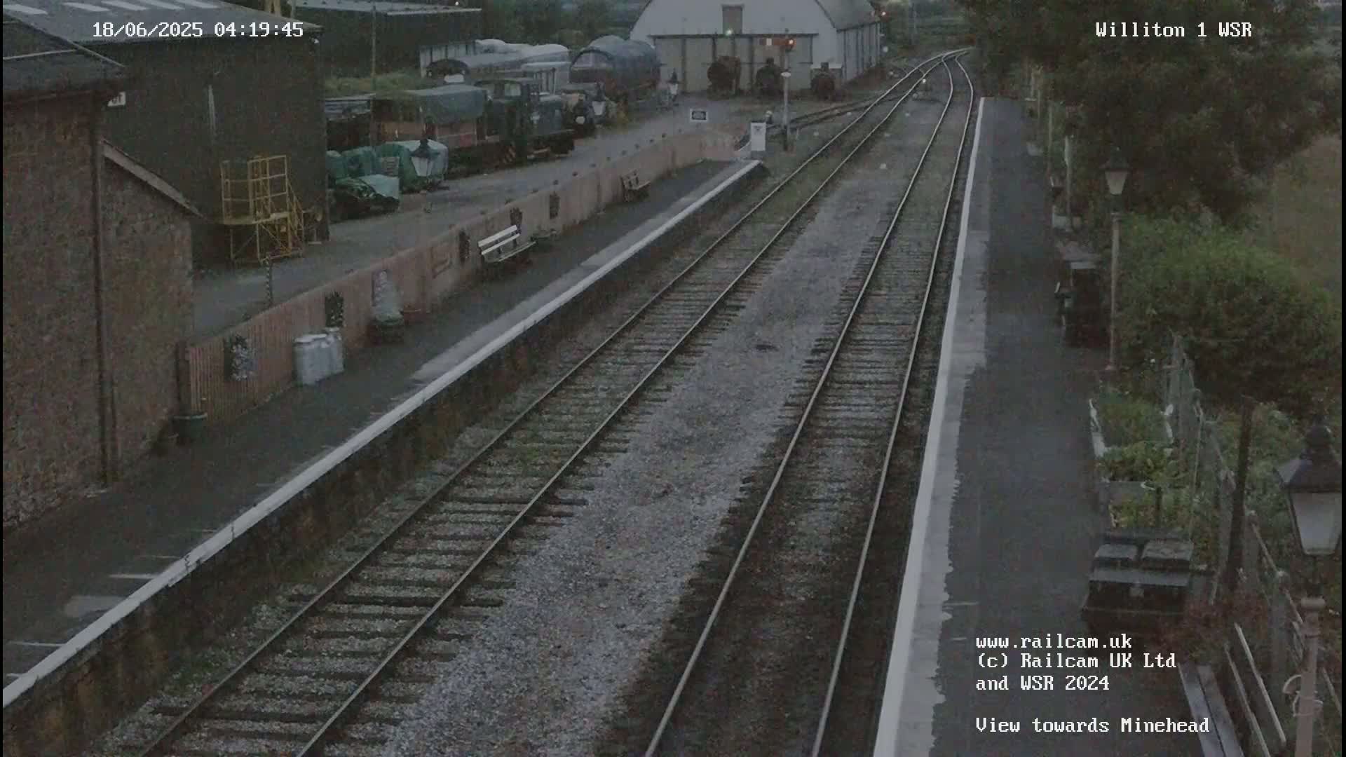 West Somerset Railway Williton Station North Platform View Live Cam  - Somerset, South West, England, United Kingdom