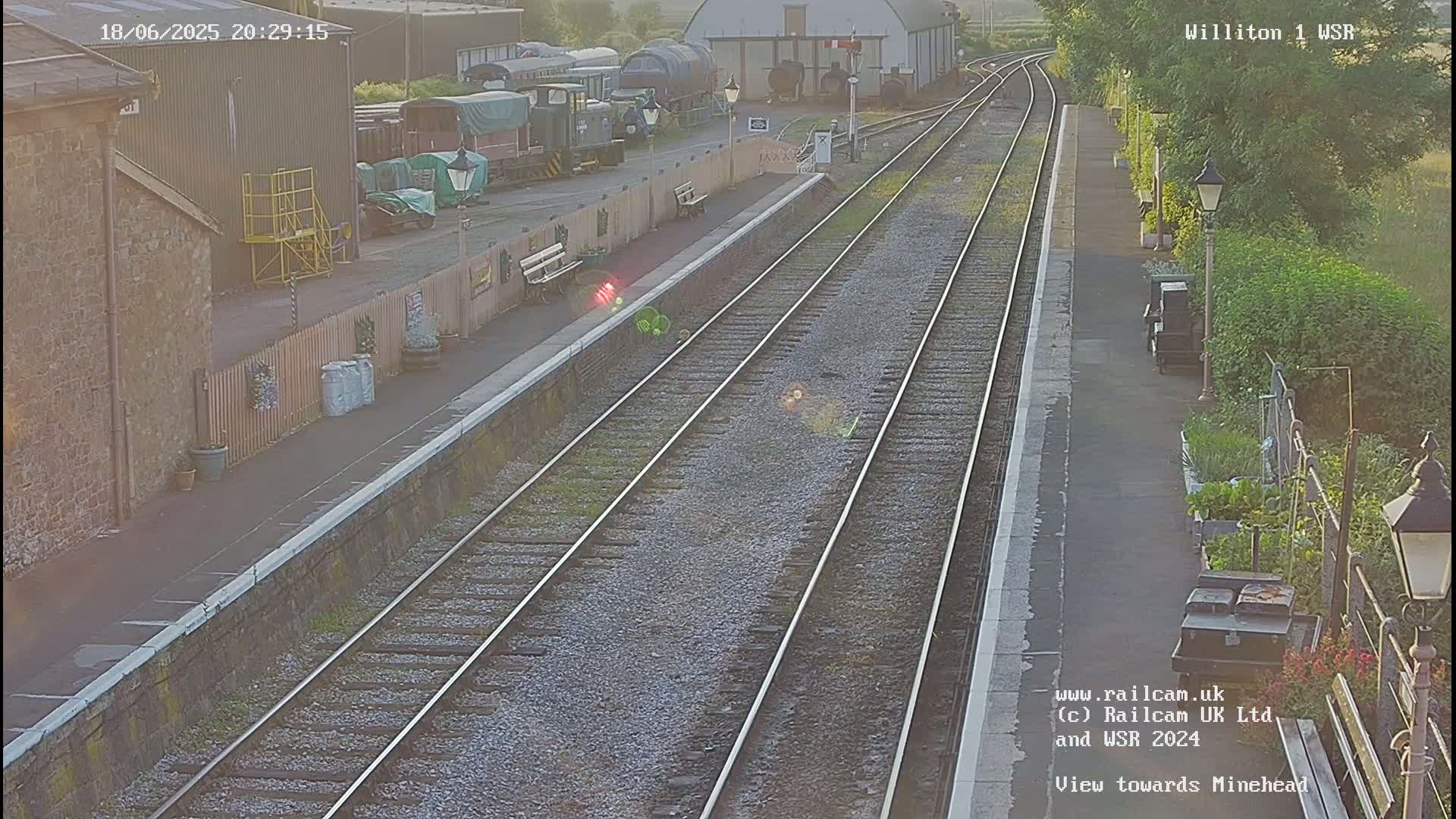 West Somerset Railway Williton Station North Platform View Live Cam  - Somerset, South West, England, United Kingdom