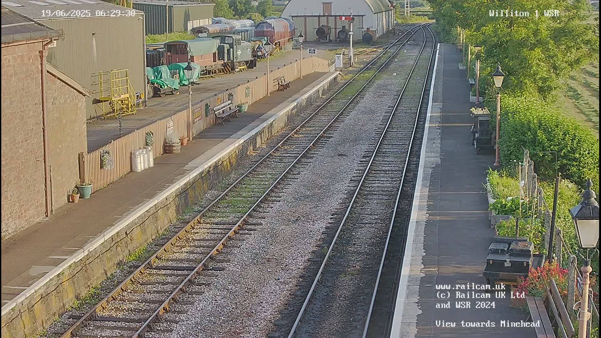 West Somerset Railway Williton Station North Platform View Live Cam  - Somerset, South West, England, United Kingdom