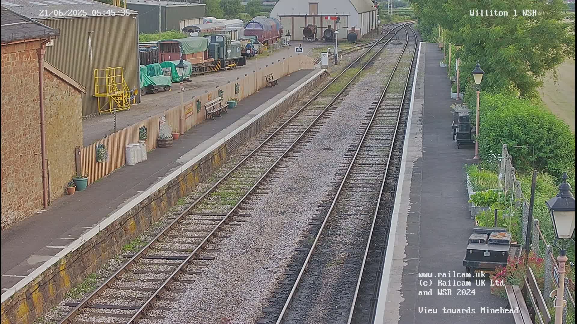 West Somerset Railway Williton Station North Platform View Live Cam  - Somerset, South West, England, United Kingdom