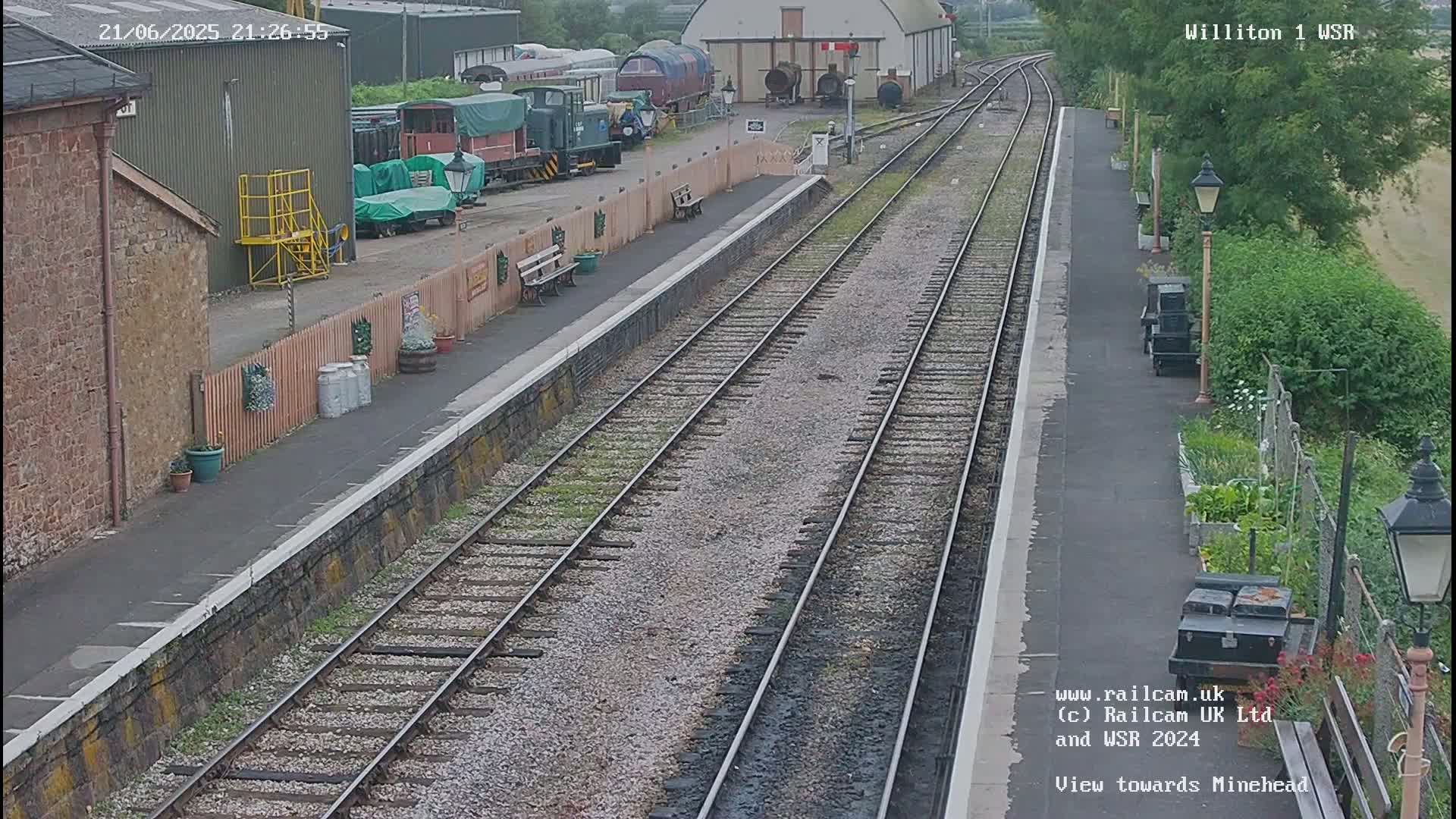 West Somerset Railway Williton Station North Platform View Live Cam  - Somerset, South West, England, United Kingdom