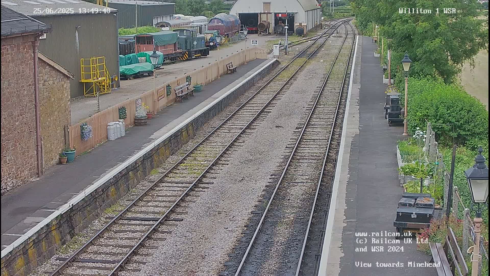 West Somerset Railway Williton Station North Platform View Live Cam  - Somerset, South West, England, United Kingdom