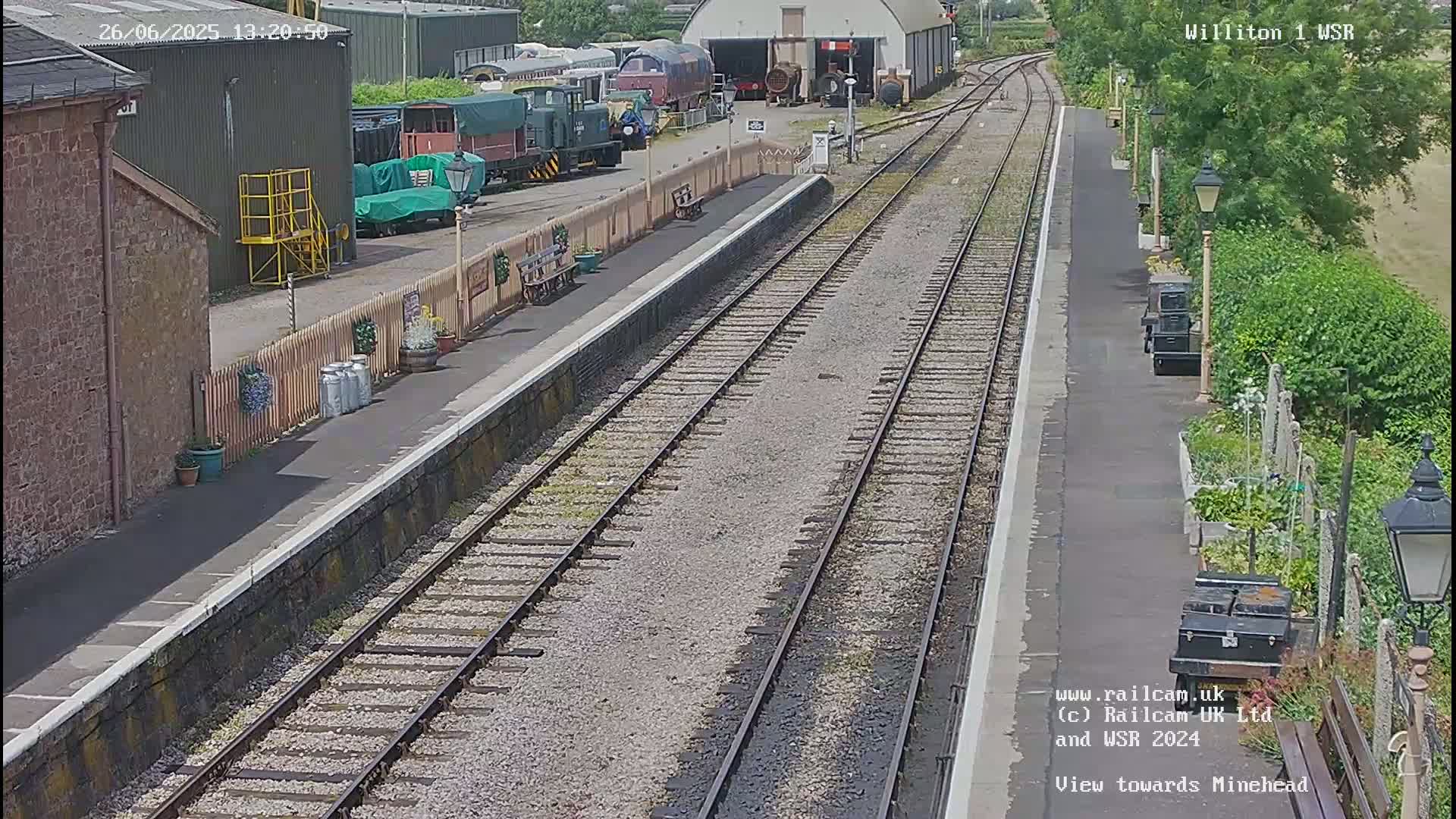 West Somerset Railway Williton Station North Platform View Live Cam  - Somerset, South West, England, United Kingdom