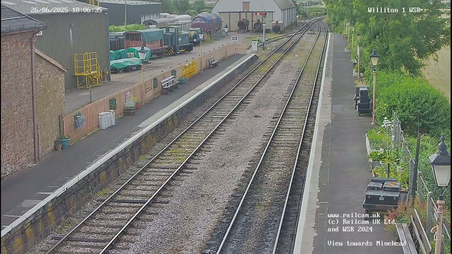 West Somerset Railway Williton Station North Platform View Live Cam  - Somerset, South West, England, United Kingdom