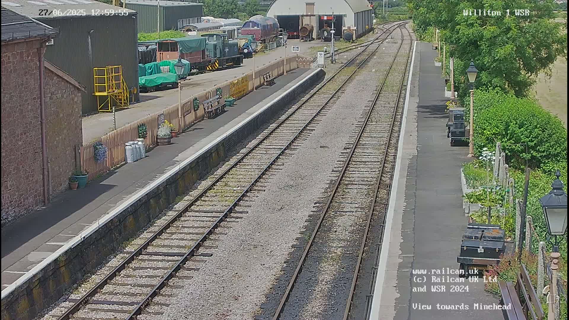 West Somerset Railway Williton Station North Platform View Live Cam  - Somerset, South West, England, United Kingdom