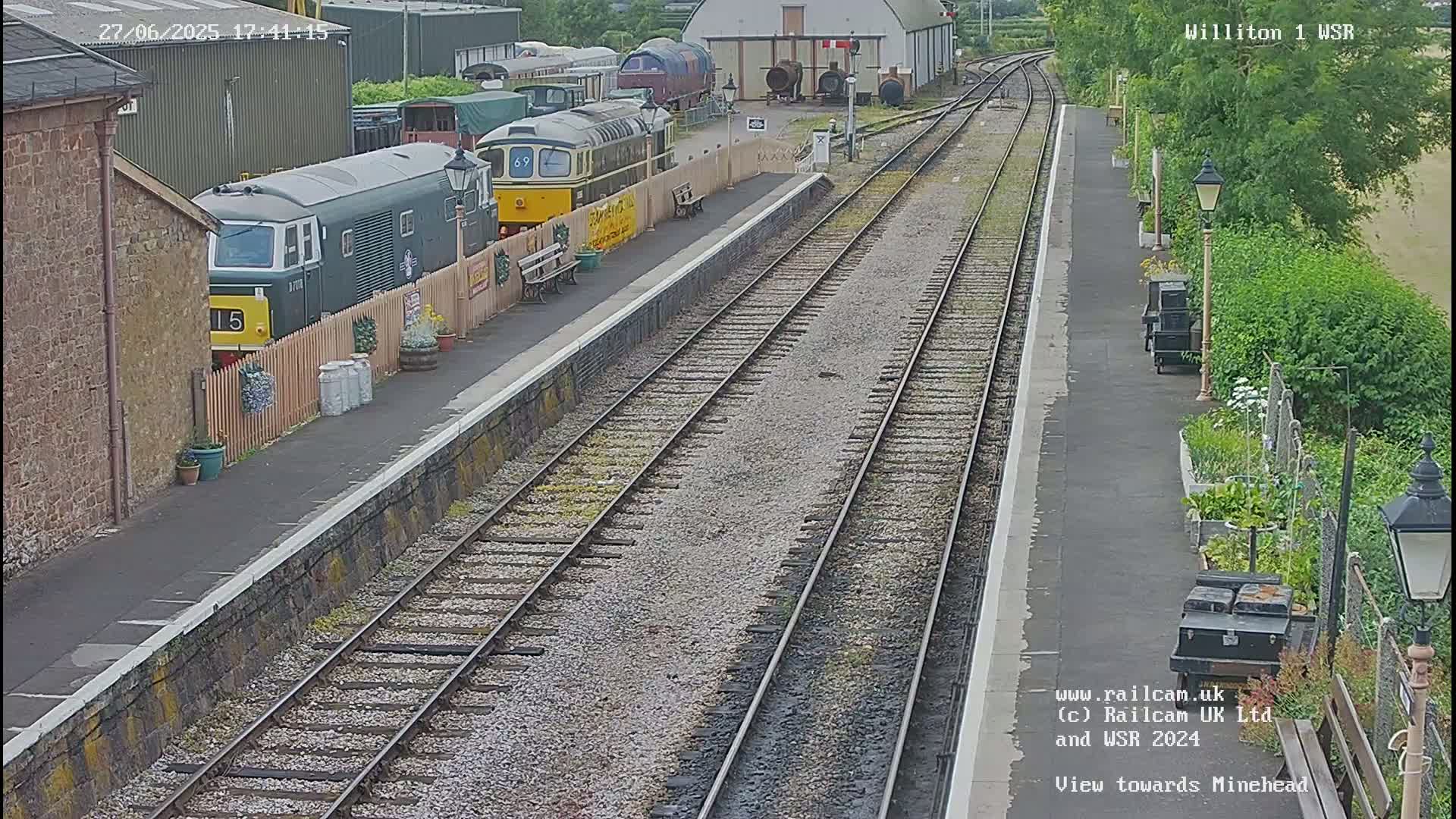 West Somerset Railway Williton Station North Platform View Live Cam  - Somerset, South West, England, United Kingdom
