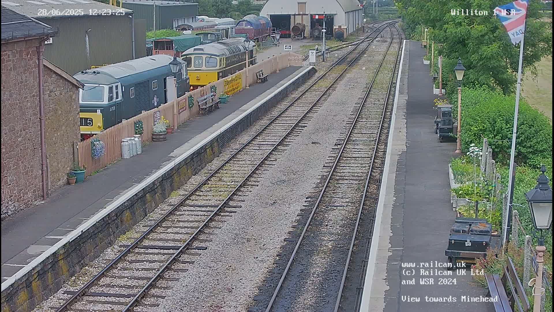 West Somerset Railway Williton Station North Platform View Live Cam  - Somerset, South West, England, United Kingdom