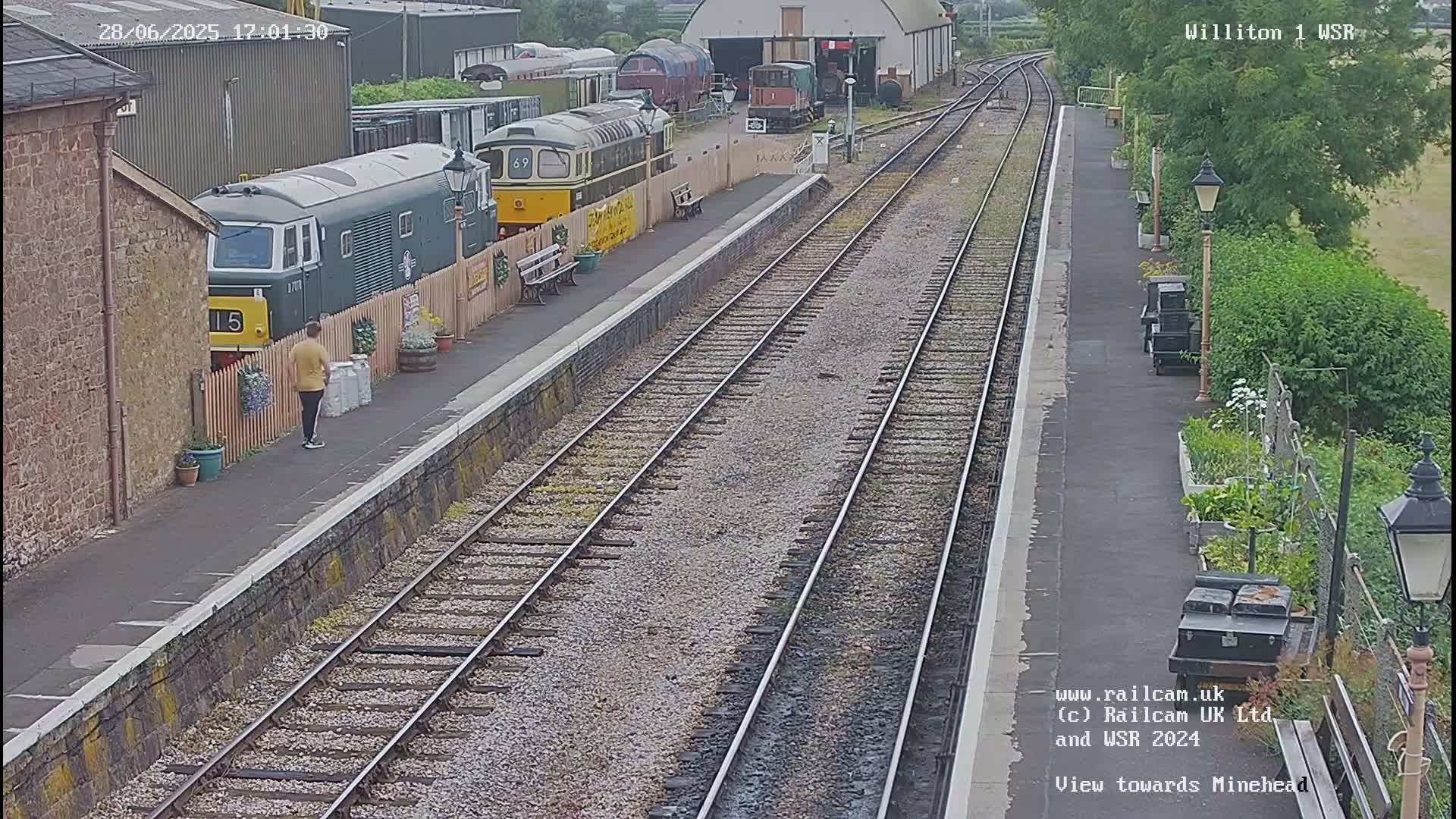 West Somerset Railway Williton Station North Platform View Live Cam  - Somerset, South West, England, United Kingdom