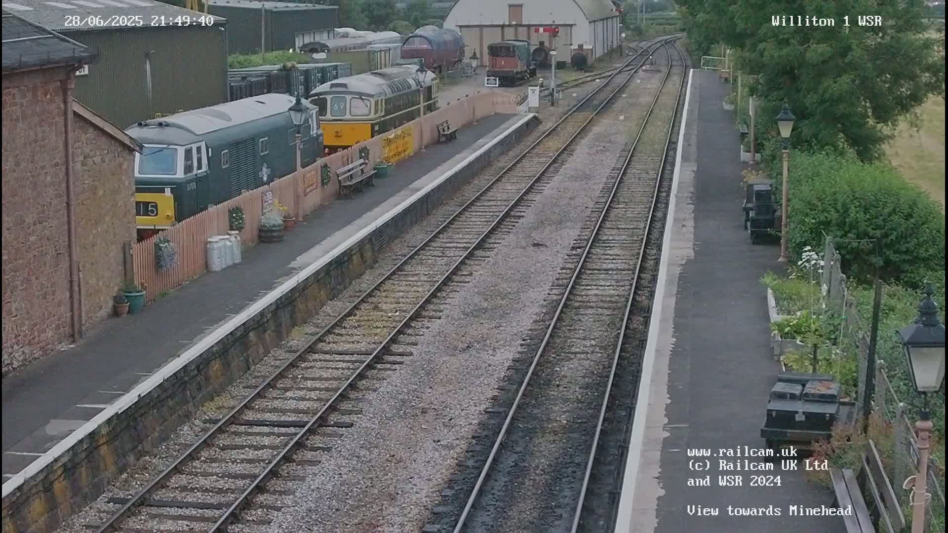 West Somerset Railway Williton Station North Platform View Live Cam  - Somerset, South West, England, United Kingdom