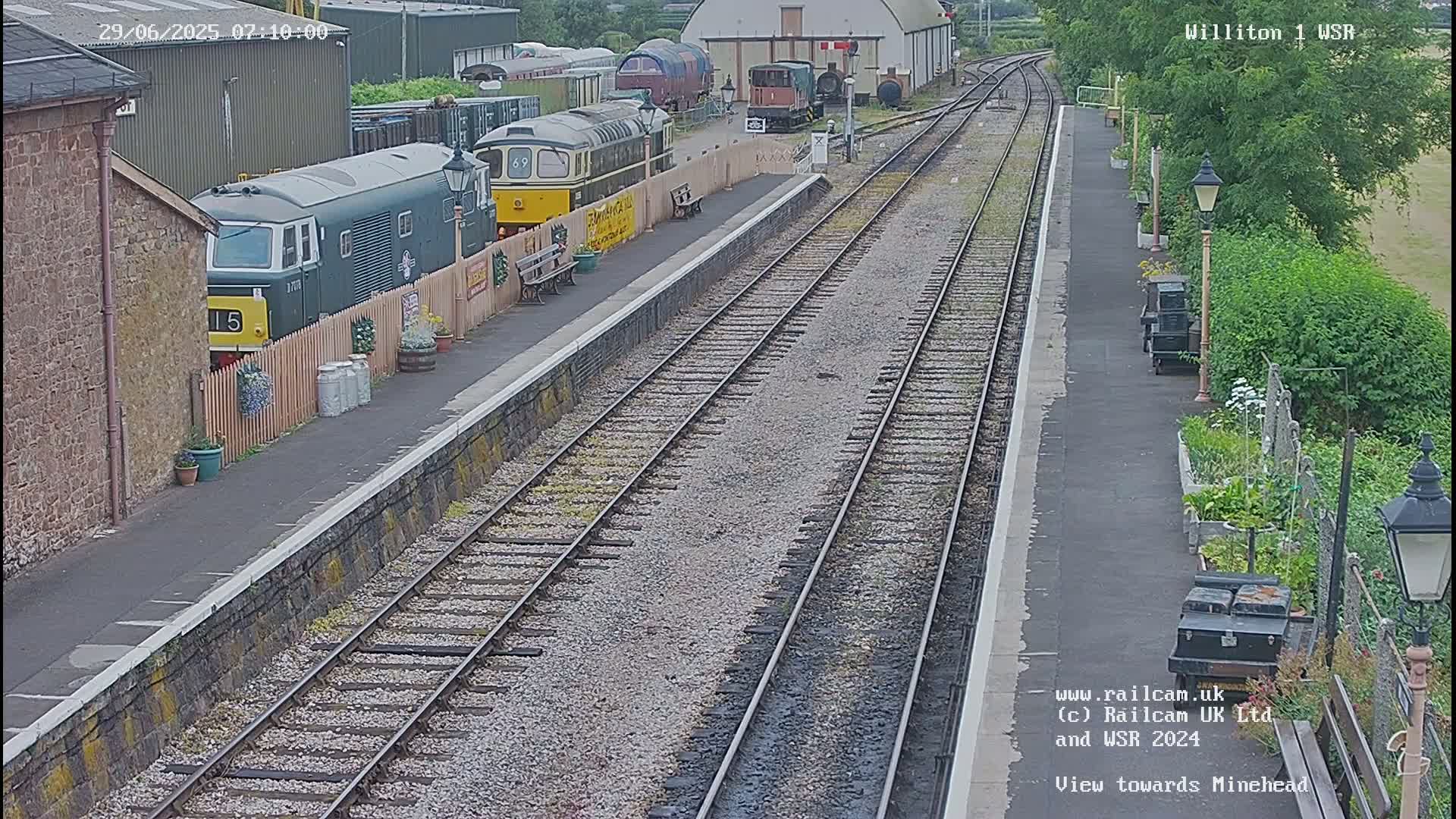 West Somerset Railway Williton Station North Platform View Live Cam  - Somerset, South West, England, United Kingdom