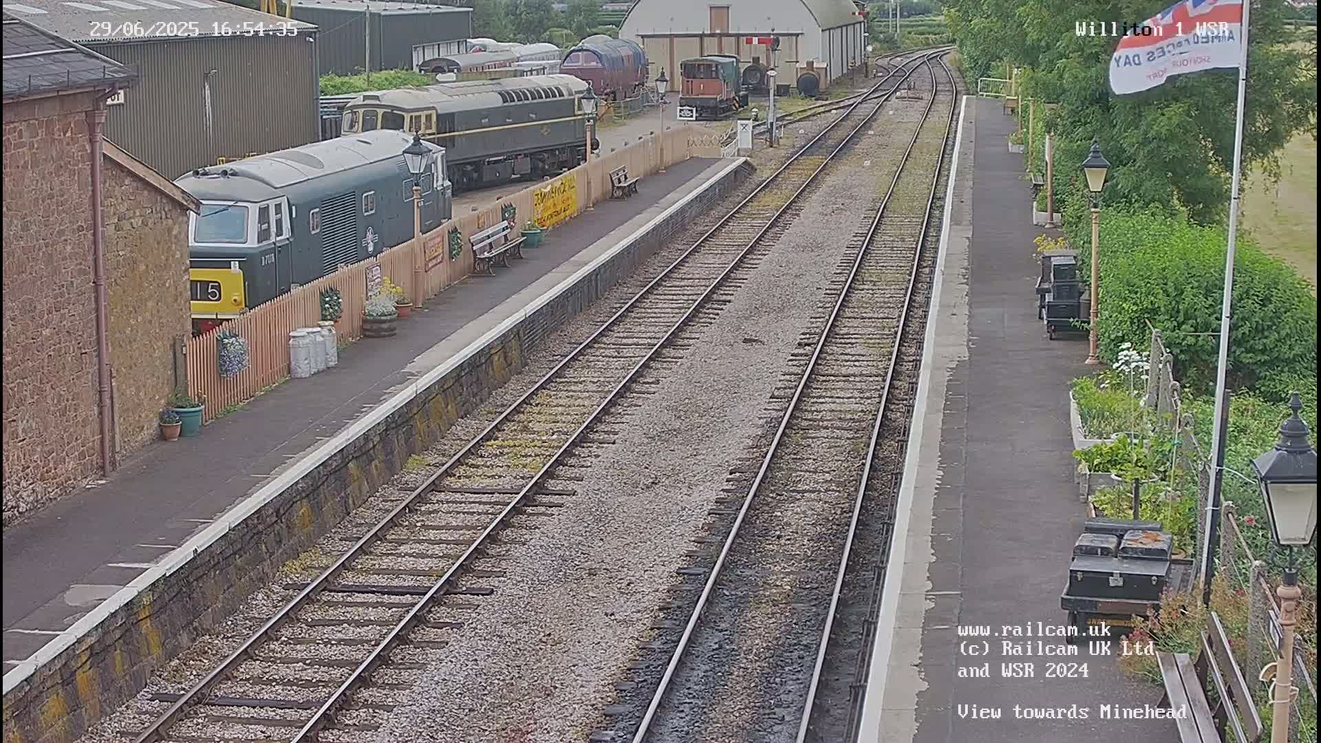 West Somerset Railway Williton Station North Platform View Live Cam  - Somerset, South West, England, United Kingdom