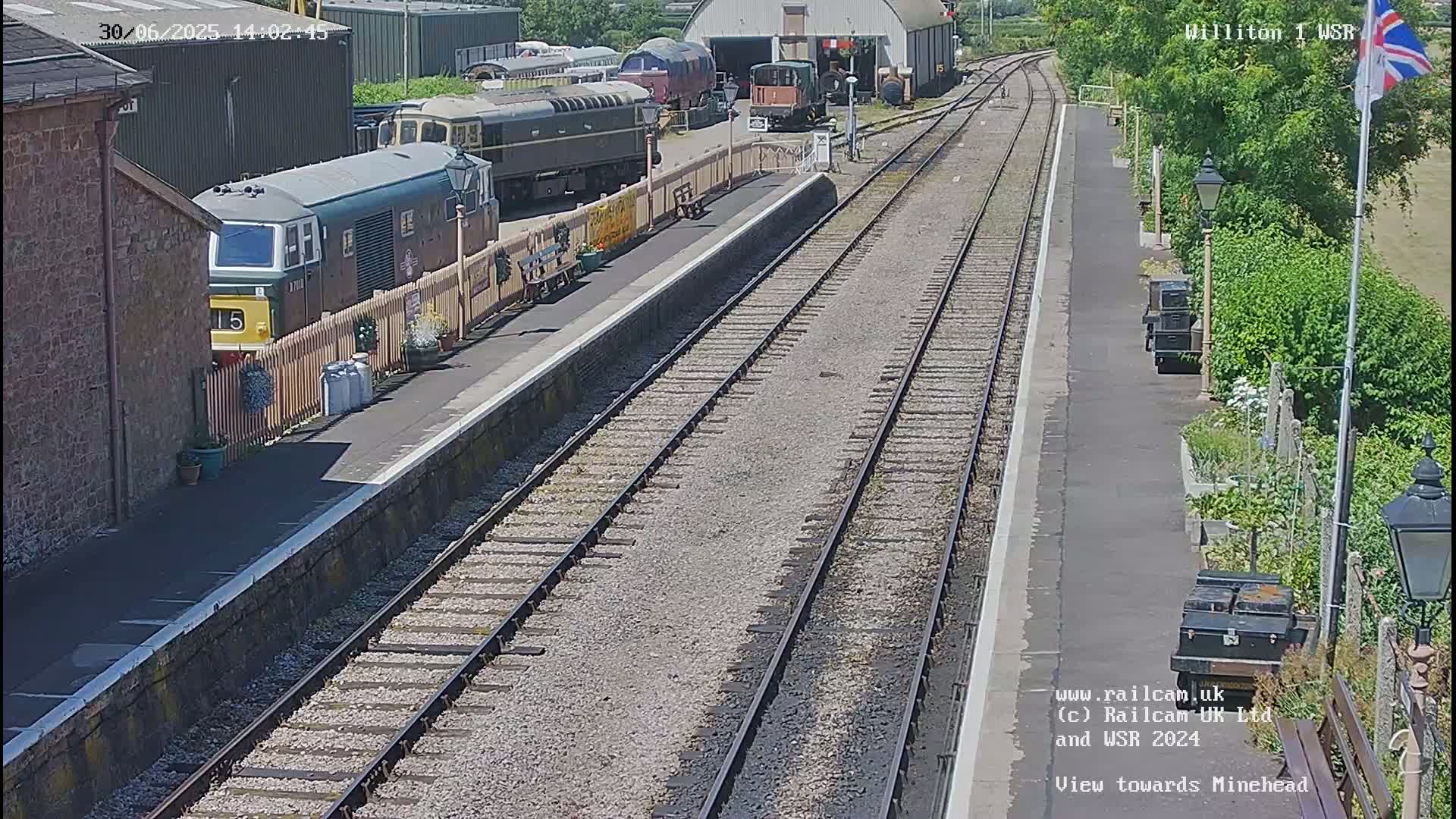 West Somerset Railway Williton Station North Platform View Live Cam  - Somerset, South West, England, United Kingdom
