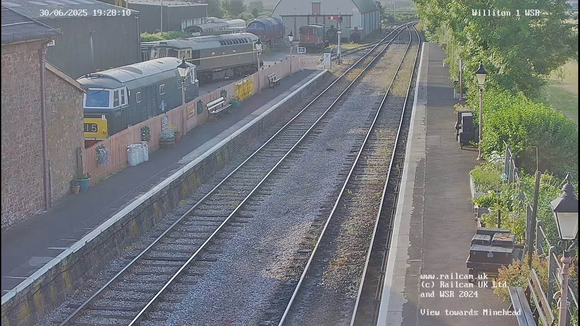 West Somerset Railway Williton Station North Platform View Live Cam  - Somerset, South West, England, United Kingdom