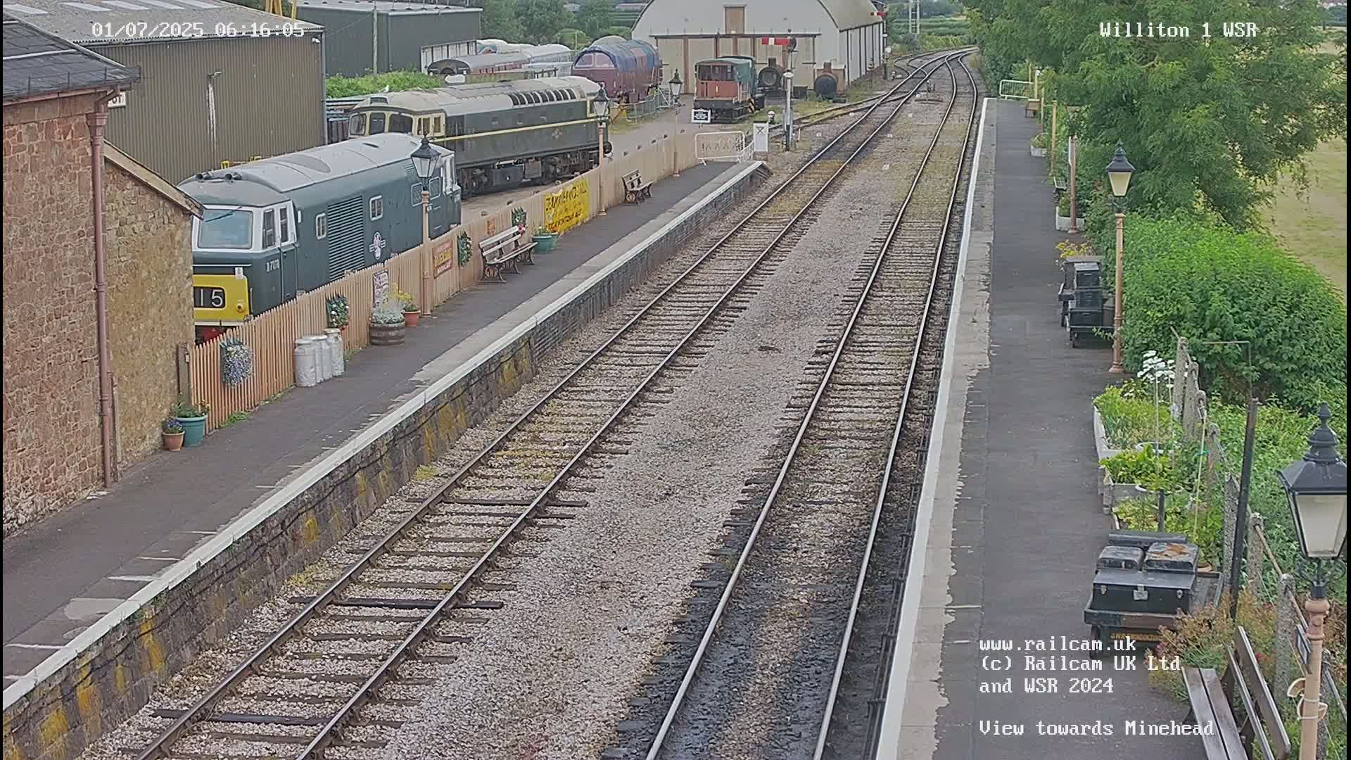 West Somerset Railway Williton Station North Platform View Live Cam  - Somerset, South West, England, United Kingdom