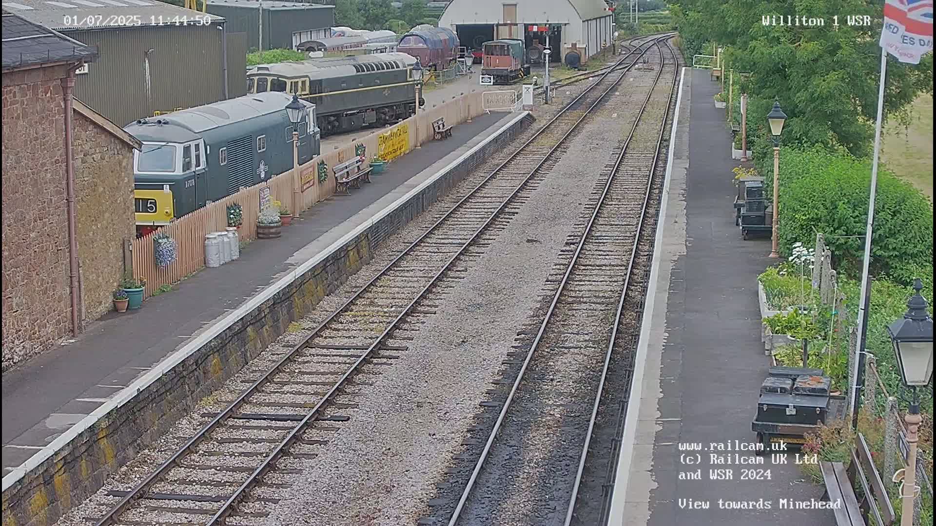 West Somerset Railway Williton Station North Platform View Live Cam  - Somerset, South West, England, United Kingdom
