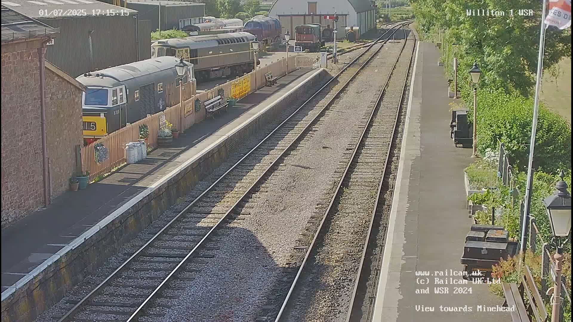 West Somerset Railway Williton Station North Platform View Live Cam  - Somerset, South West, England, United Kingdom