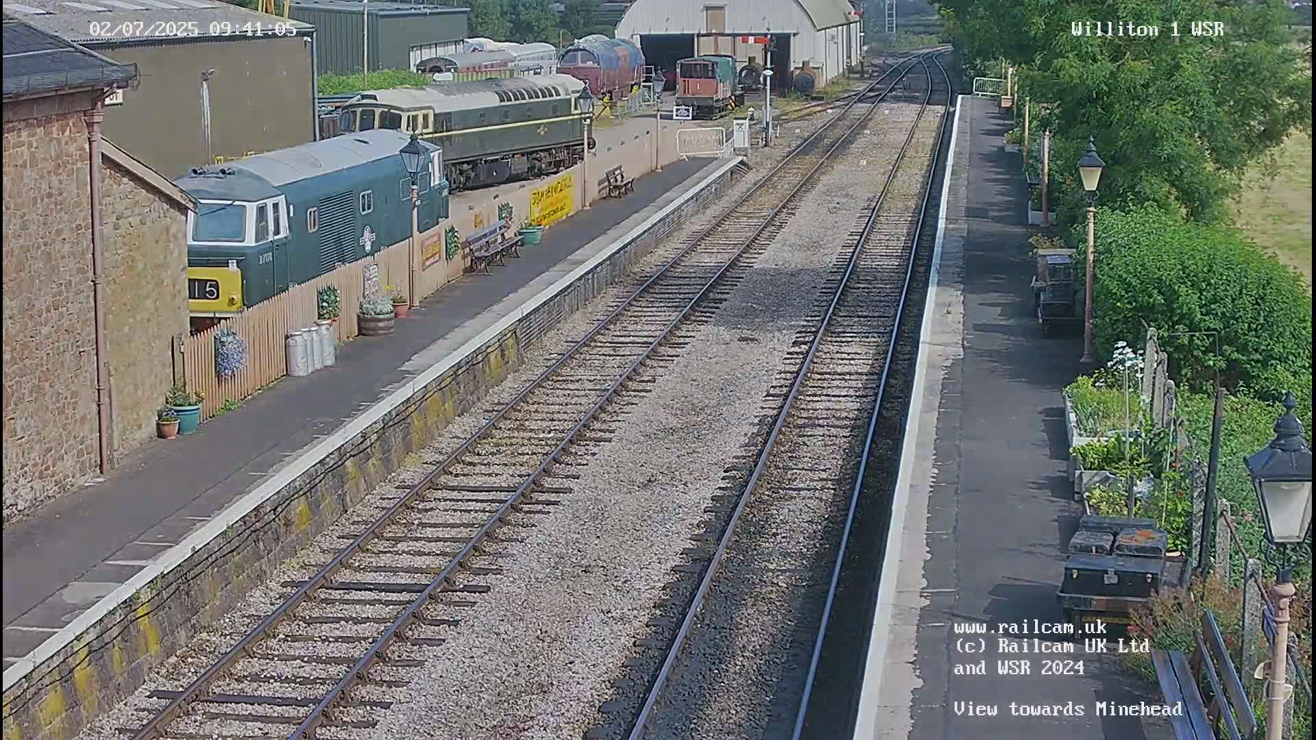 West Somerset Railway Williton Station North Platform View Live Cam  - Somerset, South West, England, United Kingdom