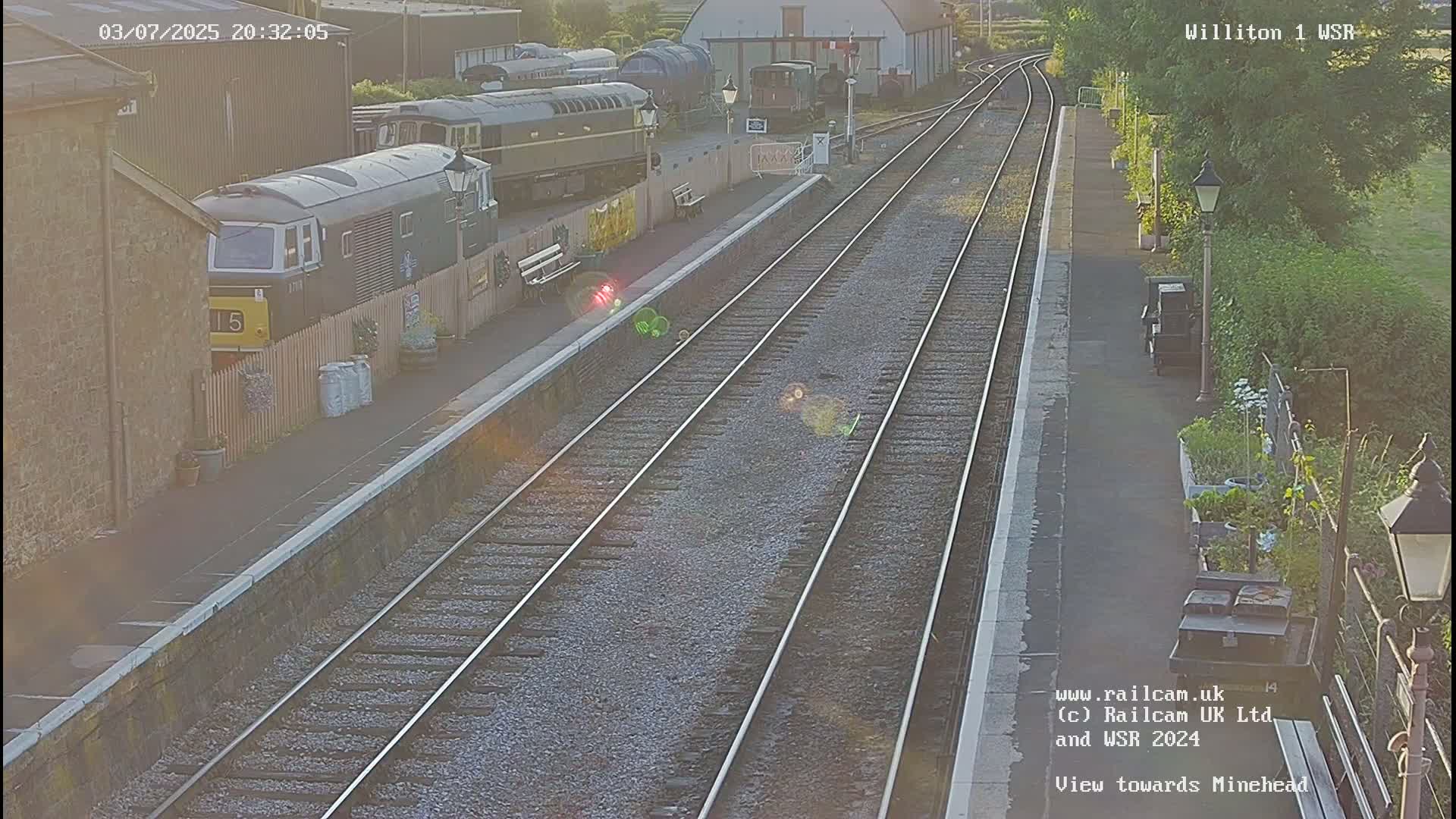 West Somerset Railway Williton Station North Platform View Live Cam  - Somerset, South West, England, United Kingdom