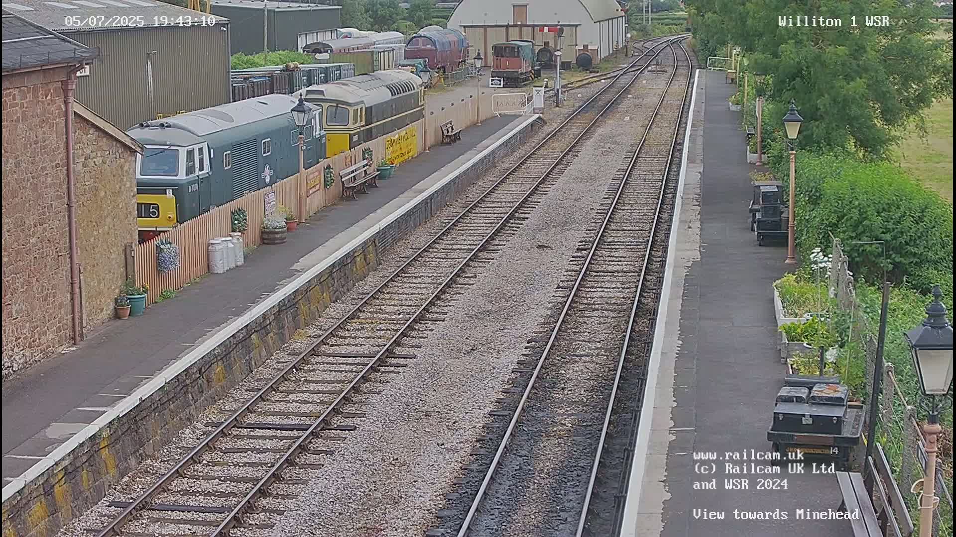 West Somerset Railway Williton Station North Platform View Live Cam  - Somerset, South West, England, United Kingdom
