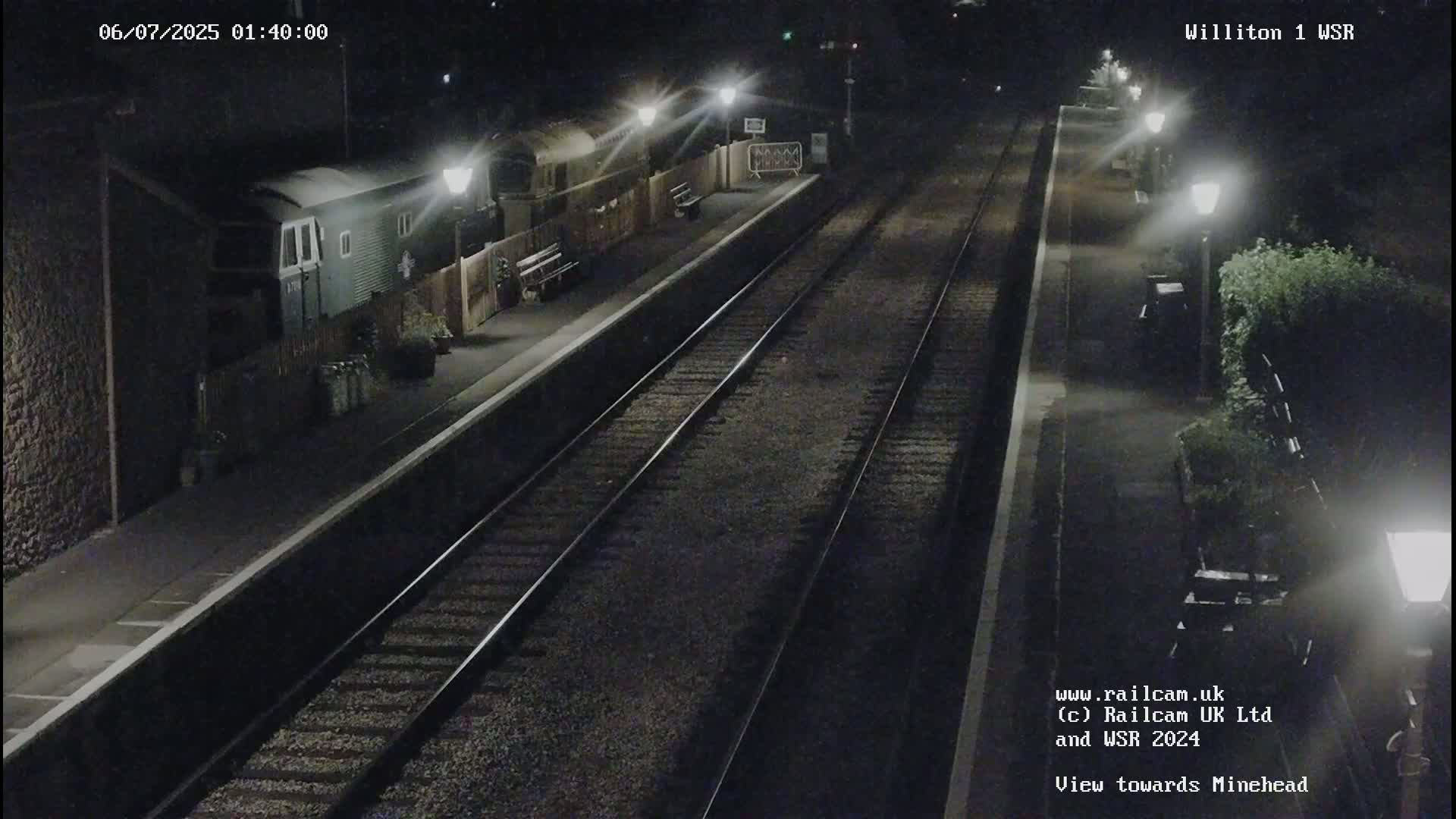 West Somerset Railway Williton Station North Platform View Live Cam  - Somerset, South West, England, United Kingdom