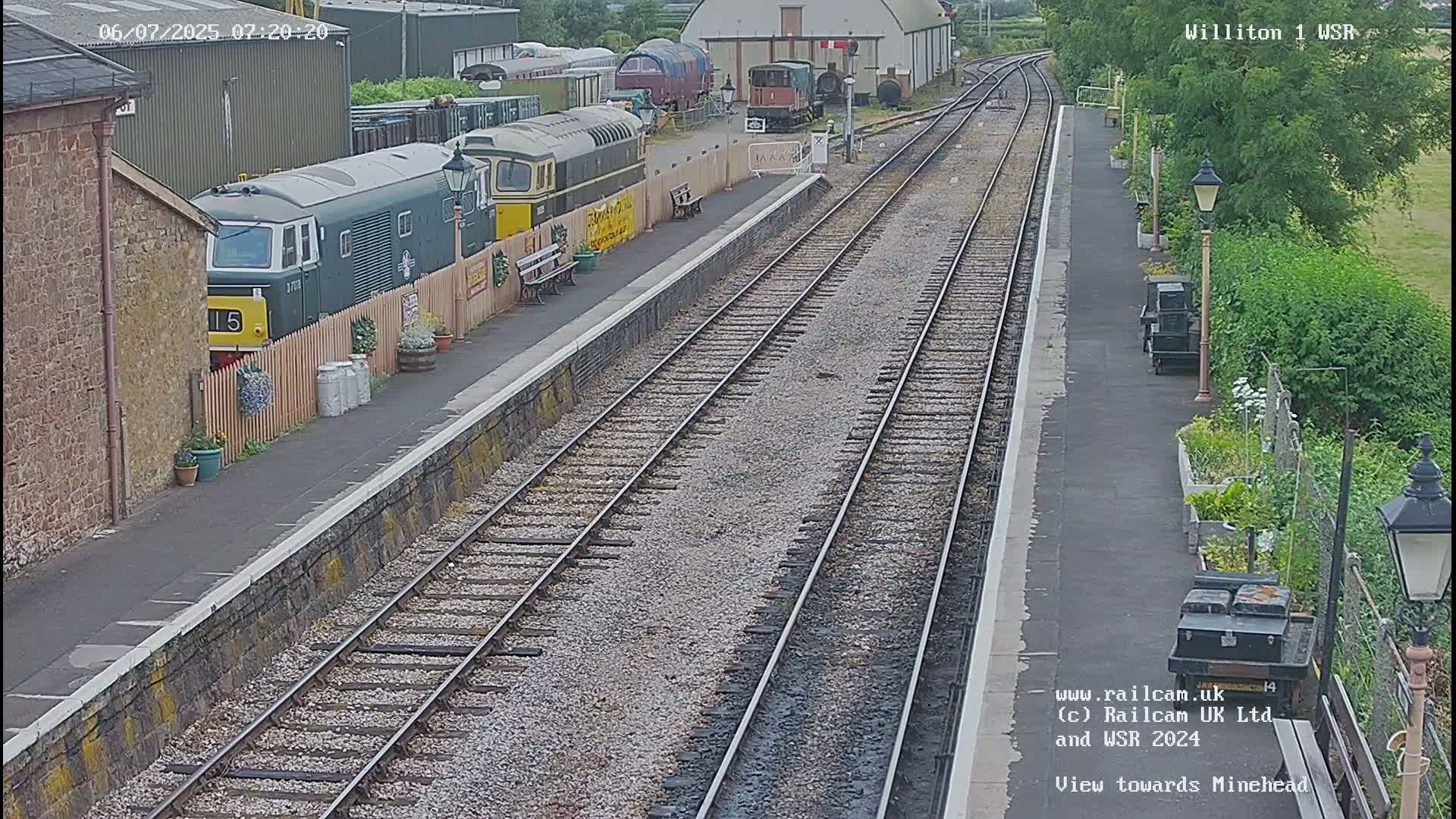 West Somerset Railway Williton Station North Platform View Live Cam  - Somerset, South West, England, United Kingdom