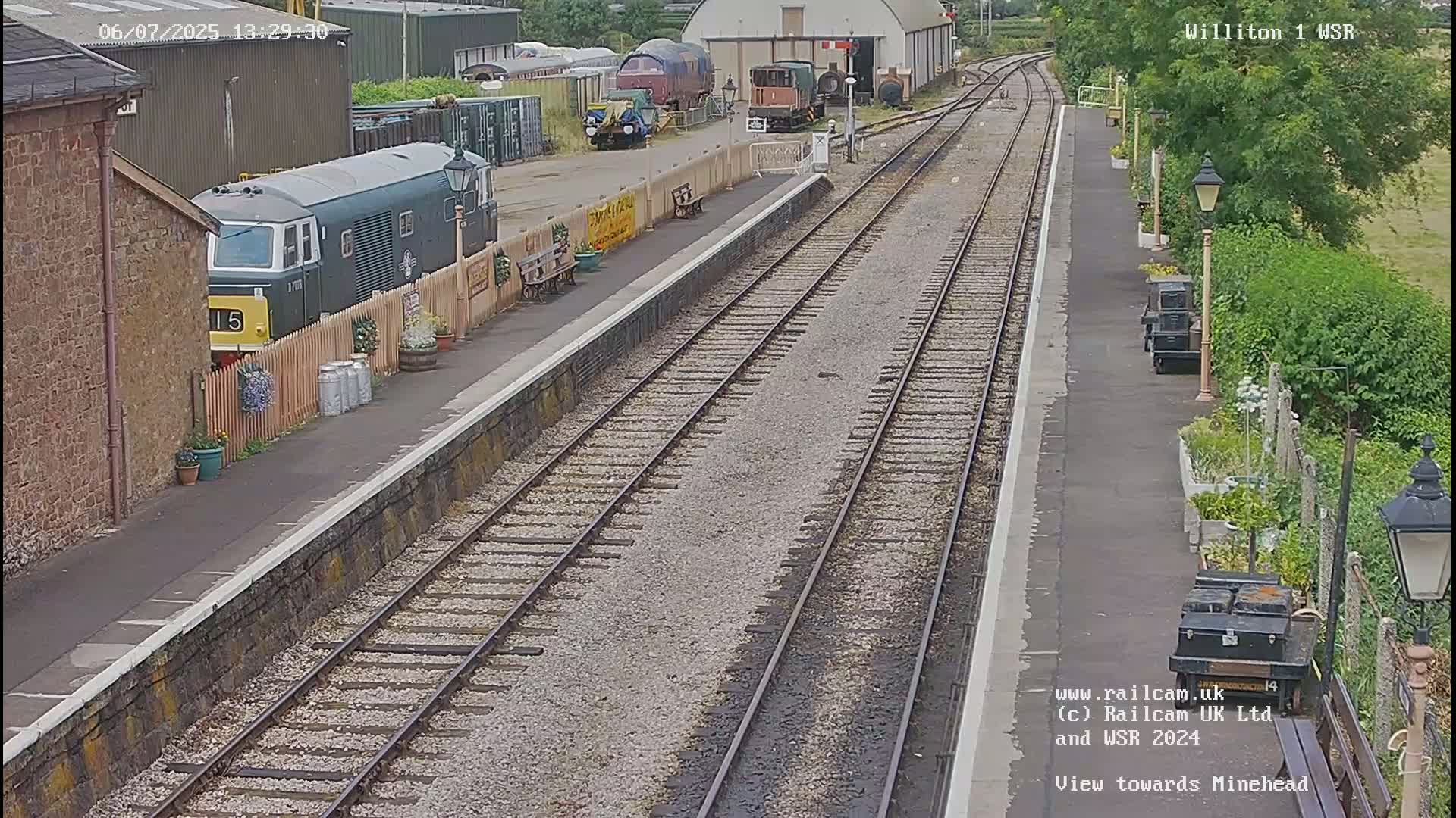 West Somerset Railway Williton Station North Platform View Live Cam  - Somerset, South West, England, United Kingdom