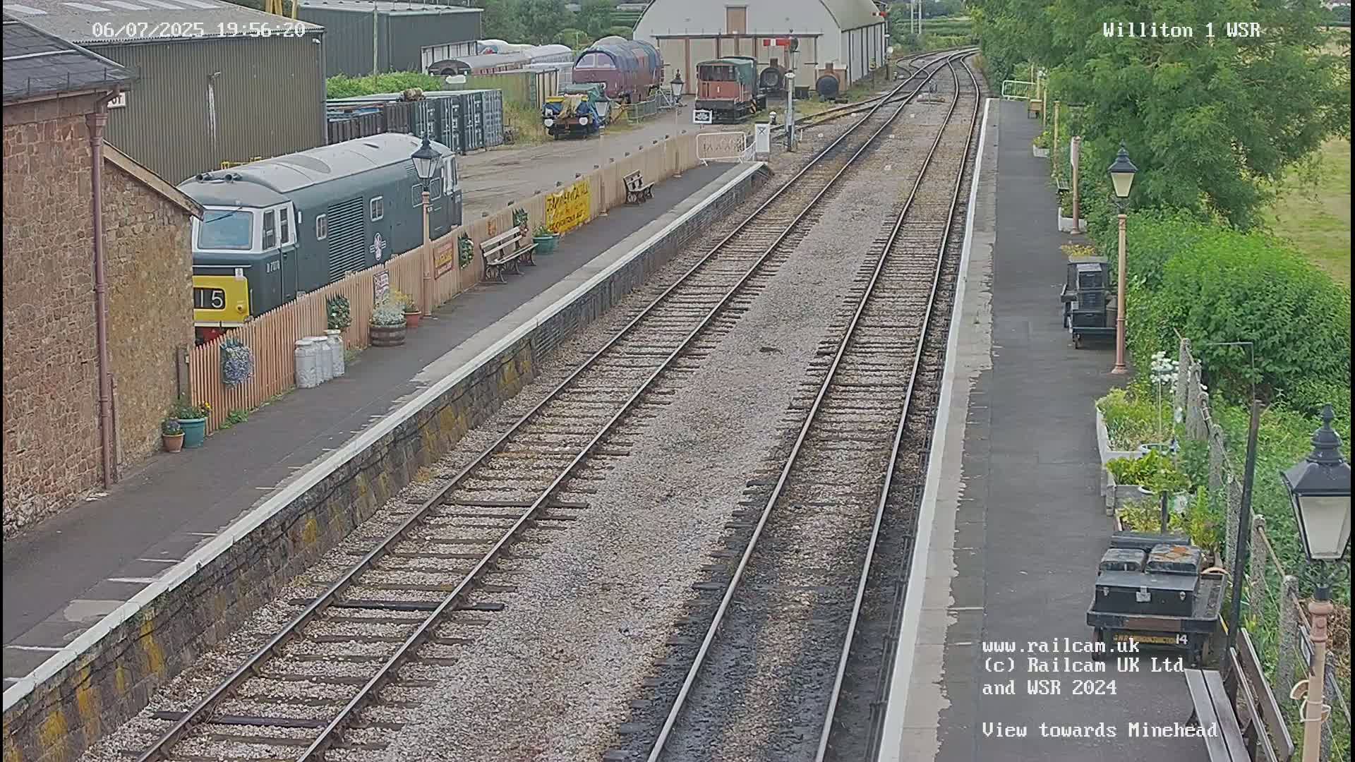 West Somerset Railway Williton Station North Platform View Live Cam  - Somerset, South West, England, United Kingdom