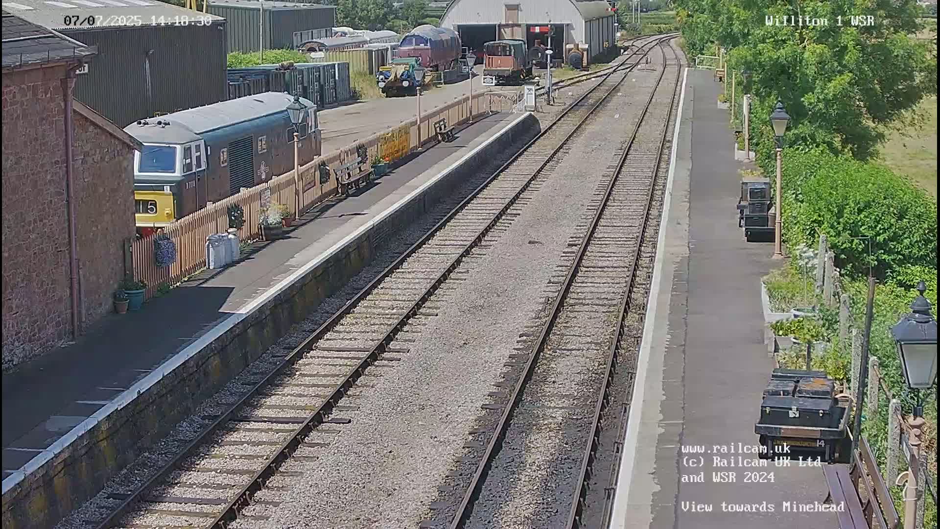 West Somerset Railway Williton Station North Platform View Live Cam  - Somerset, South West, England, United Kingdom