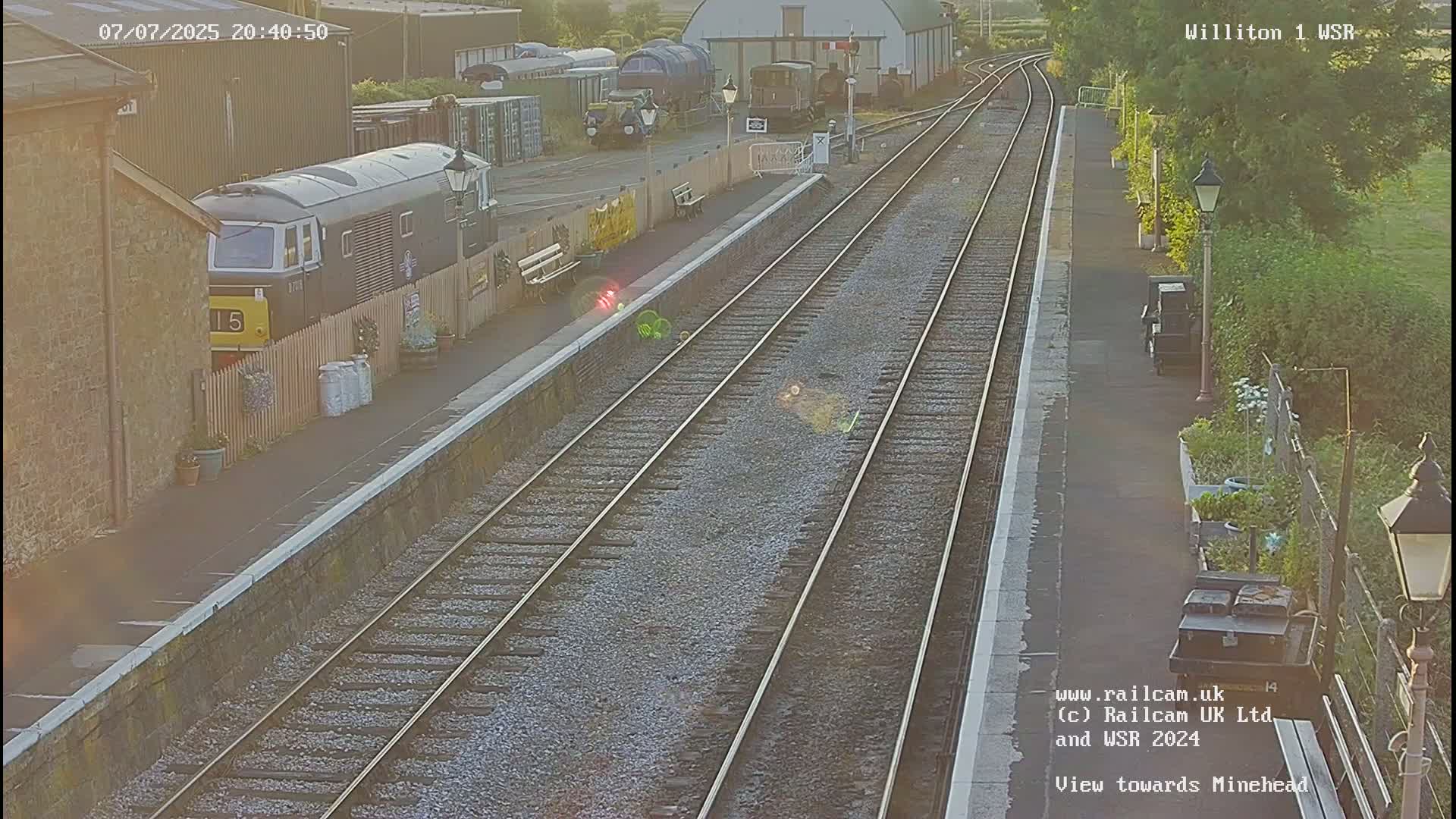 West Somerset Railway Williton Station North Platform View Live Cam  - Somerset, South West, England, United Kingdom