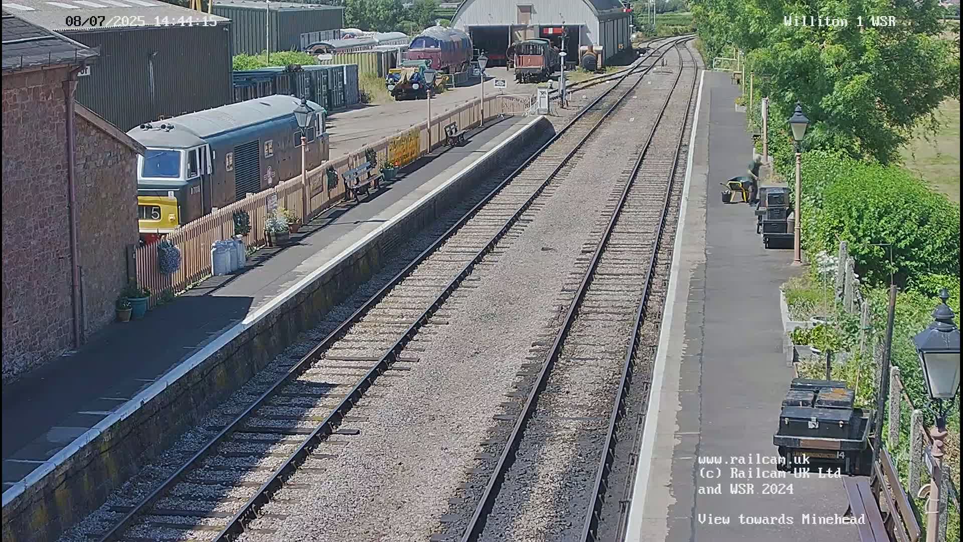 West Somerset Railway Williton Station North Platform View Live Cam  - Somerset, South West, England, United Kingdom