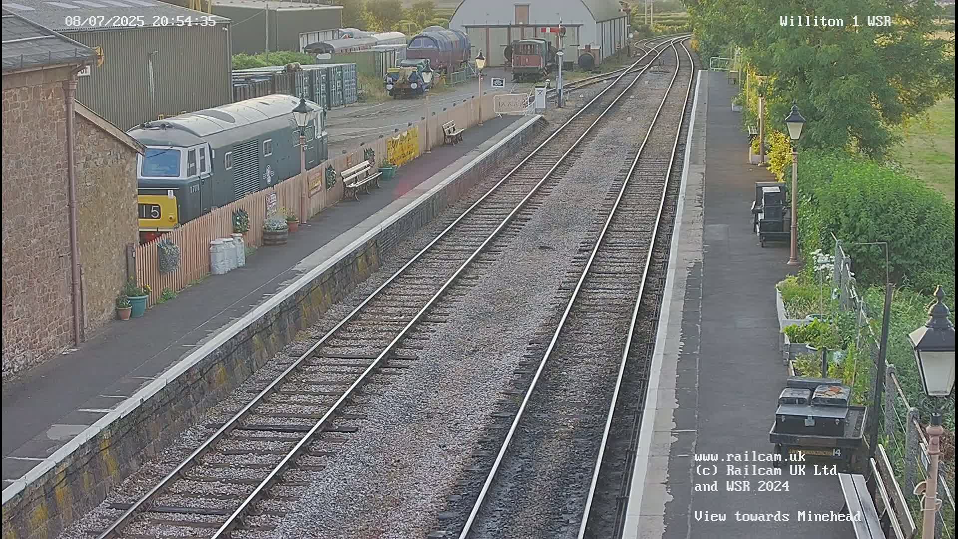 West Somerset Railway Williton Station North Platform View Live Cam  - Somerset, South West, England, United Kingdom