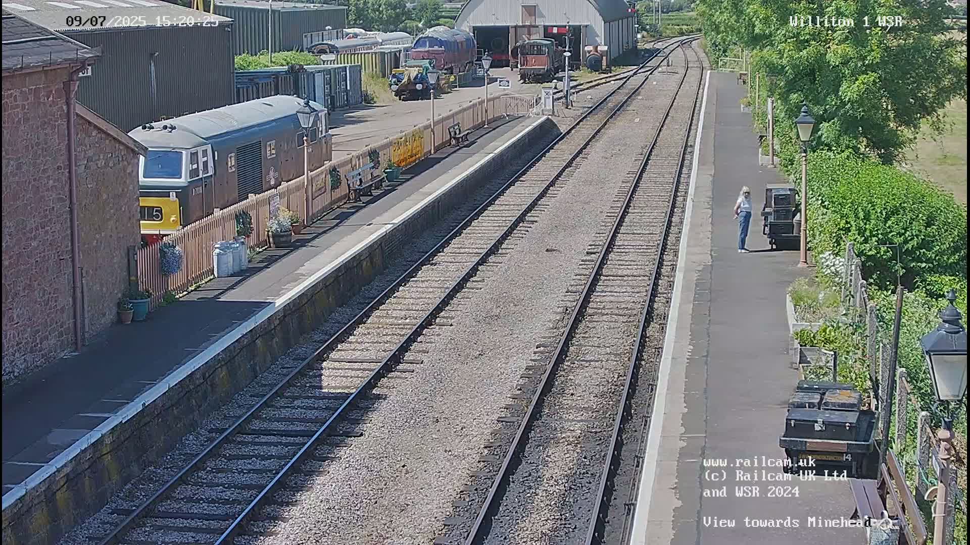 West Somerset Railway Williton Station North Platform View Live Cam  - Somerset, South West, England, United Kingdom