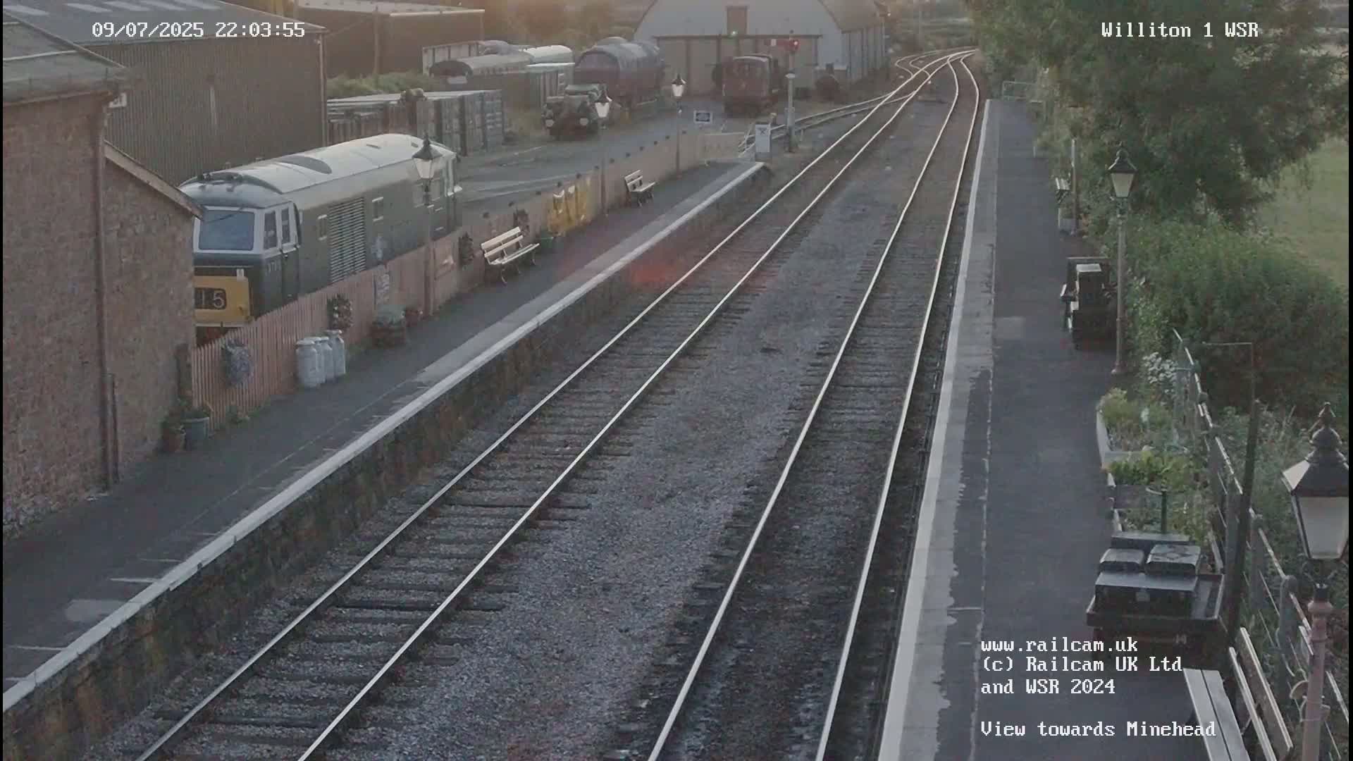 West Somerset Railway Williton Station North Platform View Live Cam  - Somerset, South West, England, United Kingdom