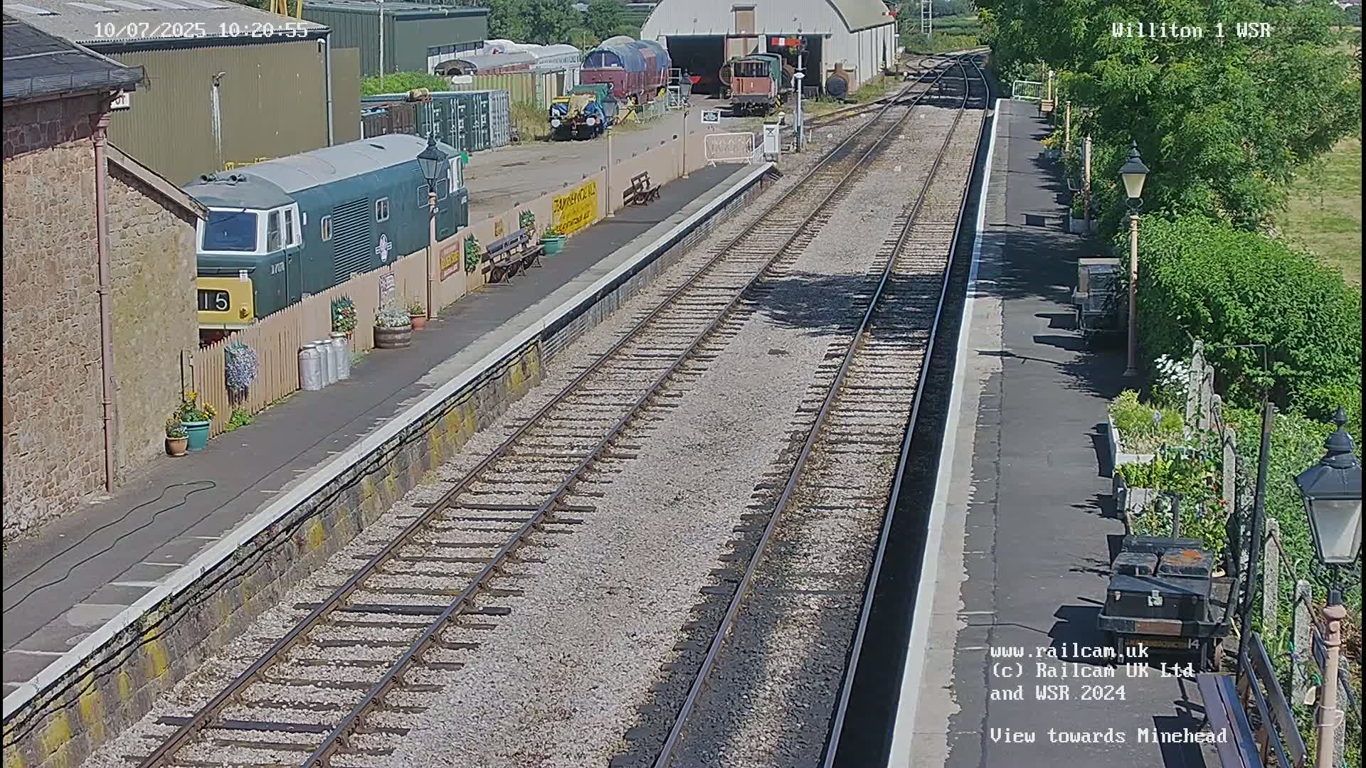 West Somerset Railway Williton Station North Platform View Live Cam  - Somerset, South West, England, United Kingdom