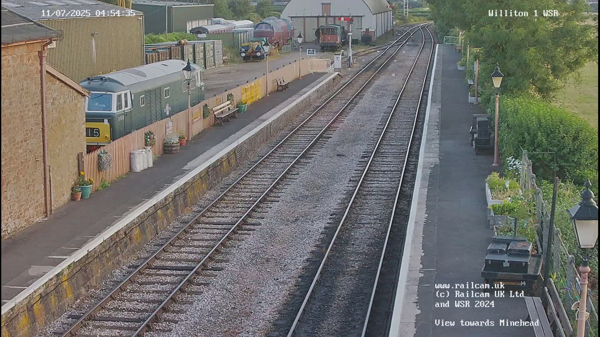 West Somerset Railway Williton Station North Platform View Live Cam  - Somerset, South West, England, United Kingdom