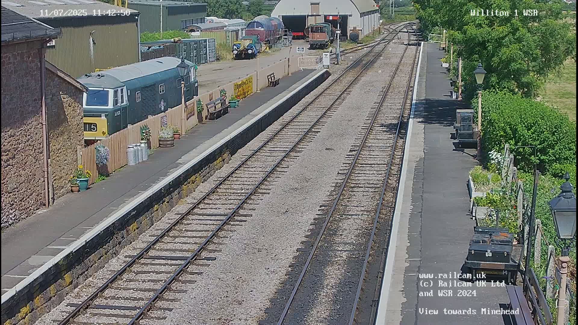 West Somerset Railway Williton Station North Platform View Live Cam  - Somerset, South West, England, United Kingdom