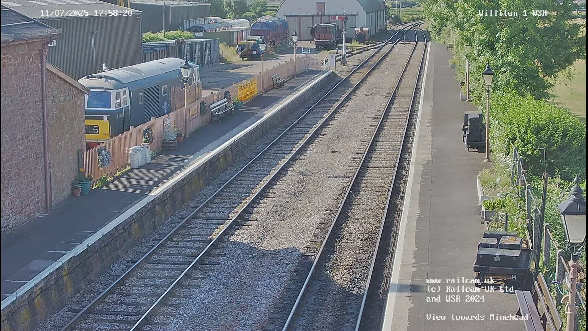 West Somerset Railway Williton Station North Platform View Live Cam  - Somerset, South West, England, United Kingdom