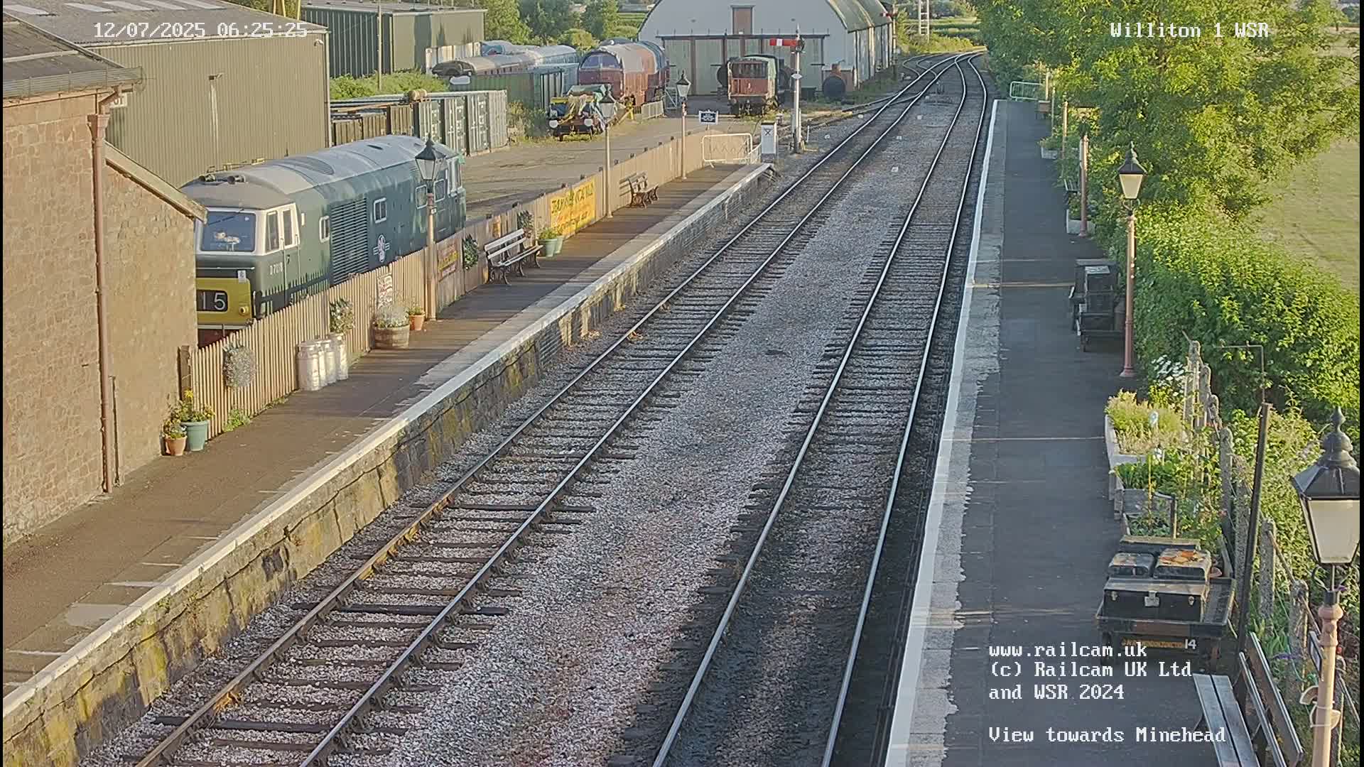 West Somerset Railway Williton Station North Platform View Live Cam  - Somerset, South West, England, United Kingdom