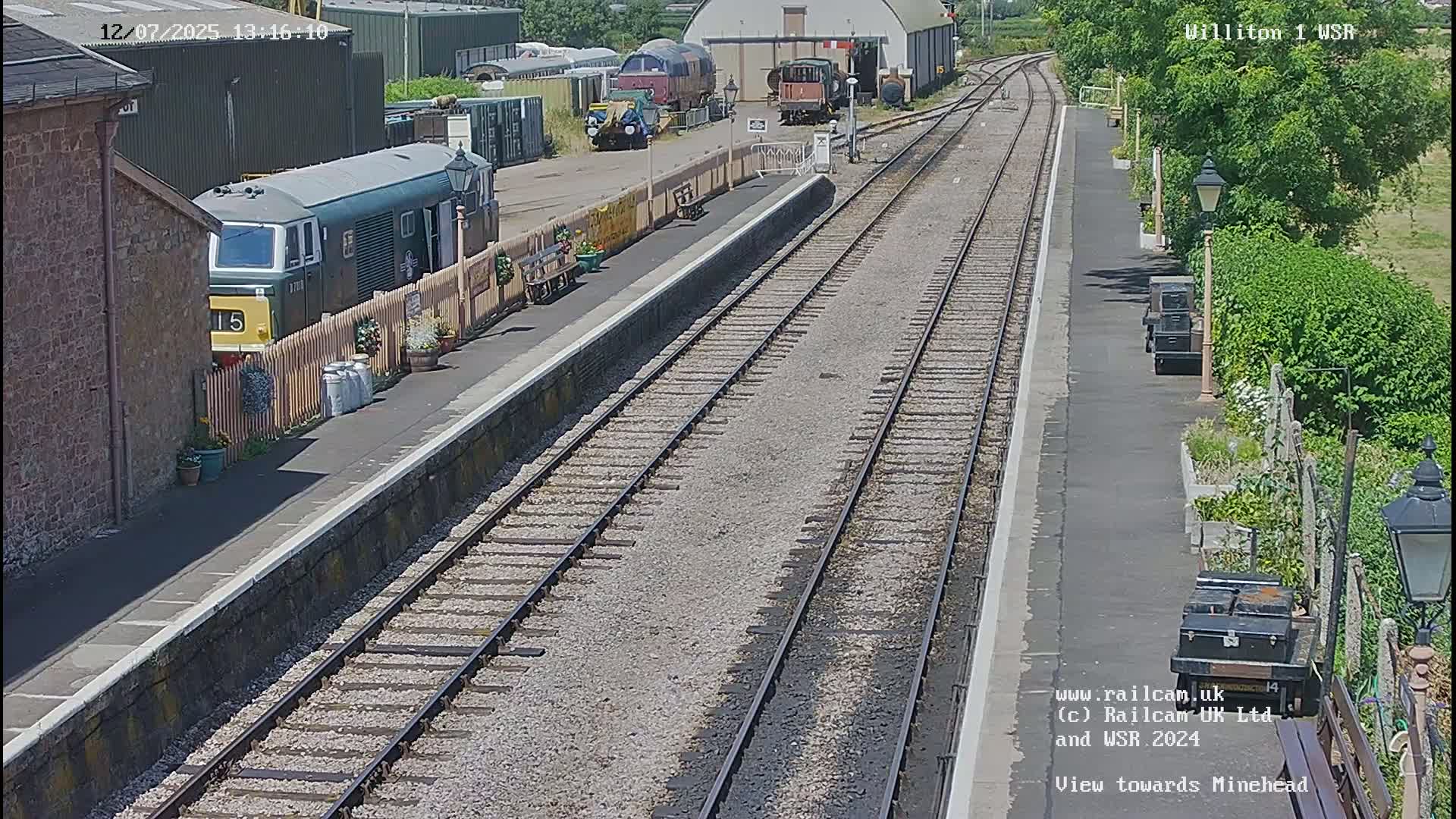 West Somerset Railway Williton Station North Platform View Live Cam  - Somerset, South West, England, United Kingdom