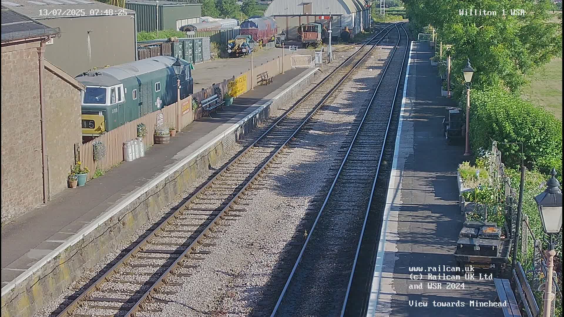 West Somerset Railway Williton Station North Platform View Live Cam  - Somerset, South West, England, United Kingdom