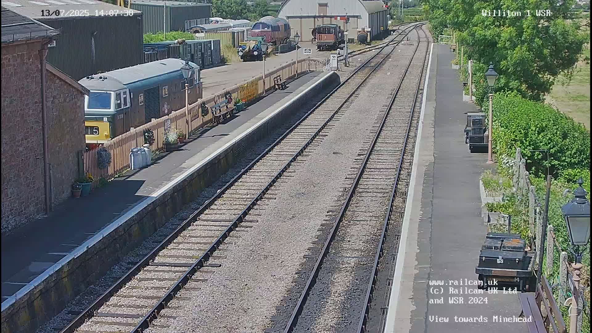 West Somerset Railway Williton Station North Platform View Live Cam  - Somerset, South West, England, United Kingdom