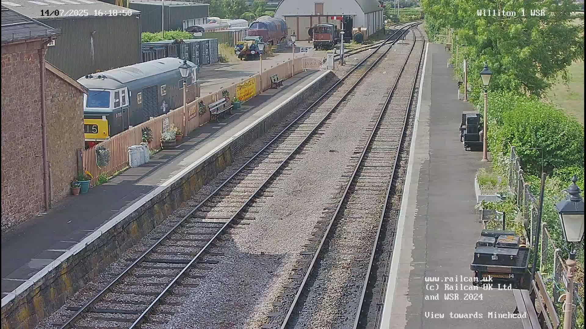 West Somerset Railway Williton Station North Platform View Live Cam  - Somerset, South West, England, United Kingdom