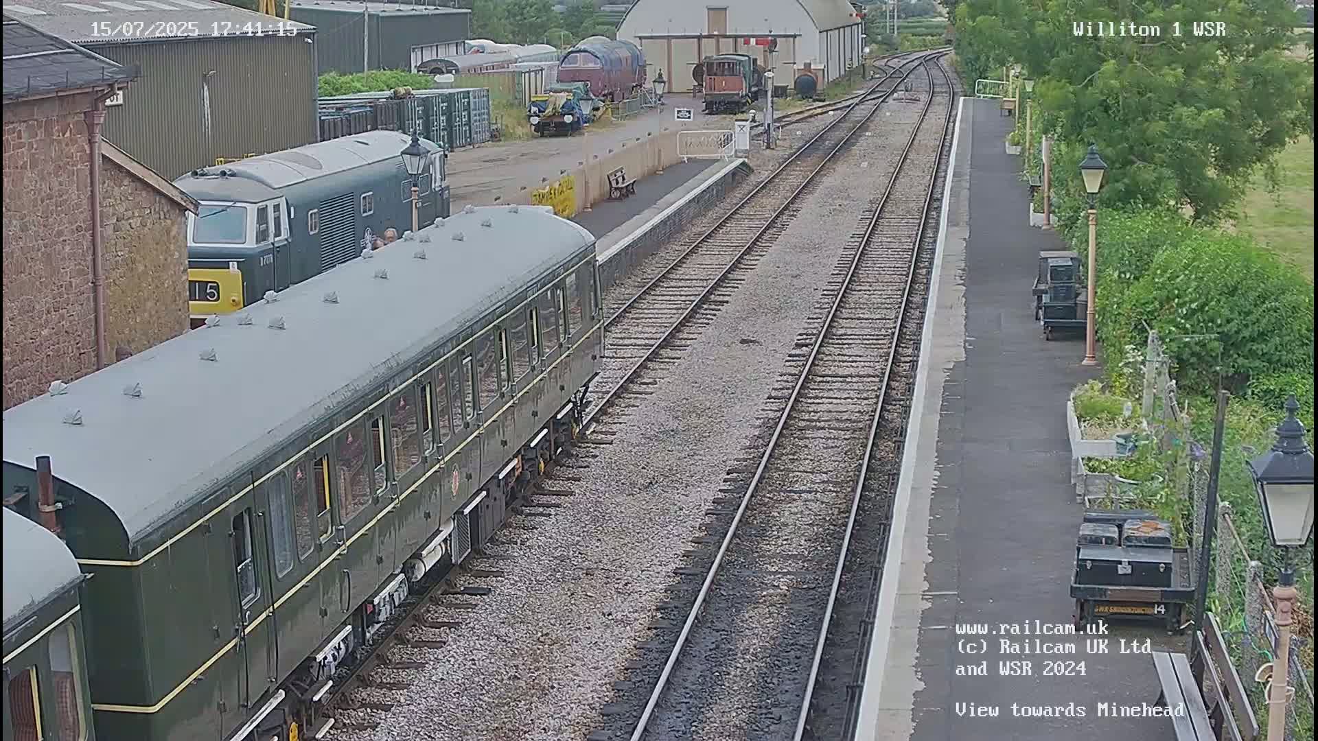West Somerset Railway Williton Station North Platform View Live Cam  - Somerset, South West, England, United Kingdom