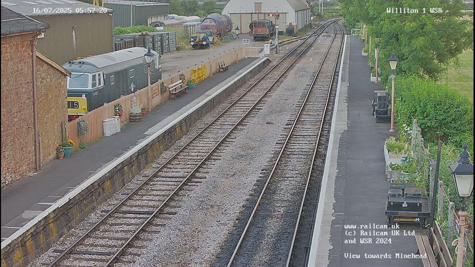 West Somerset Railway Williton Station North Platform View Live Cam  - Somerset, South West, England, United Kingdom